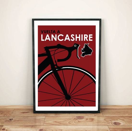Vuelta a Lancashire vintage cycling art print poster