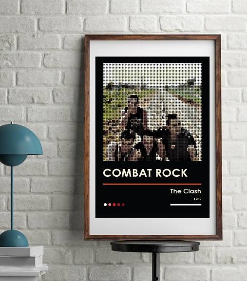 Pixel dot art print of Combat Rock