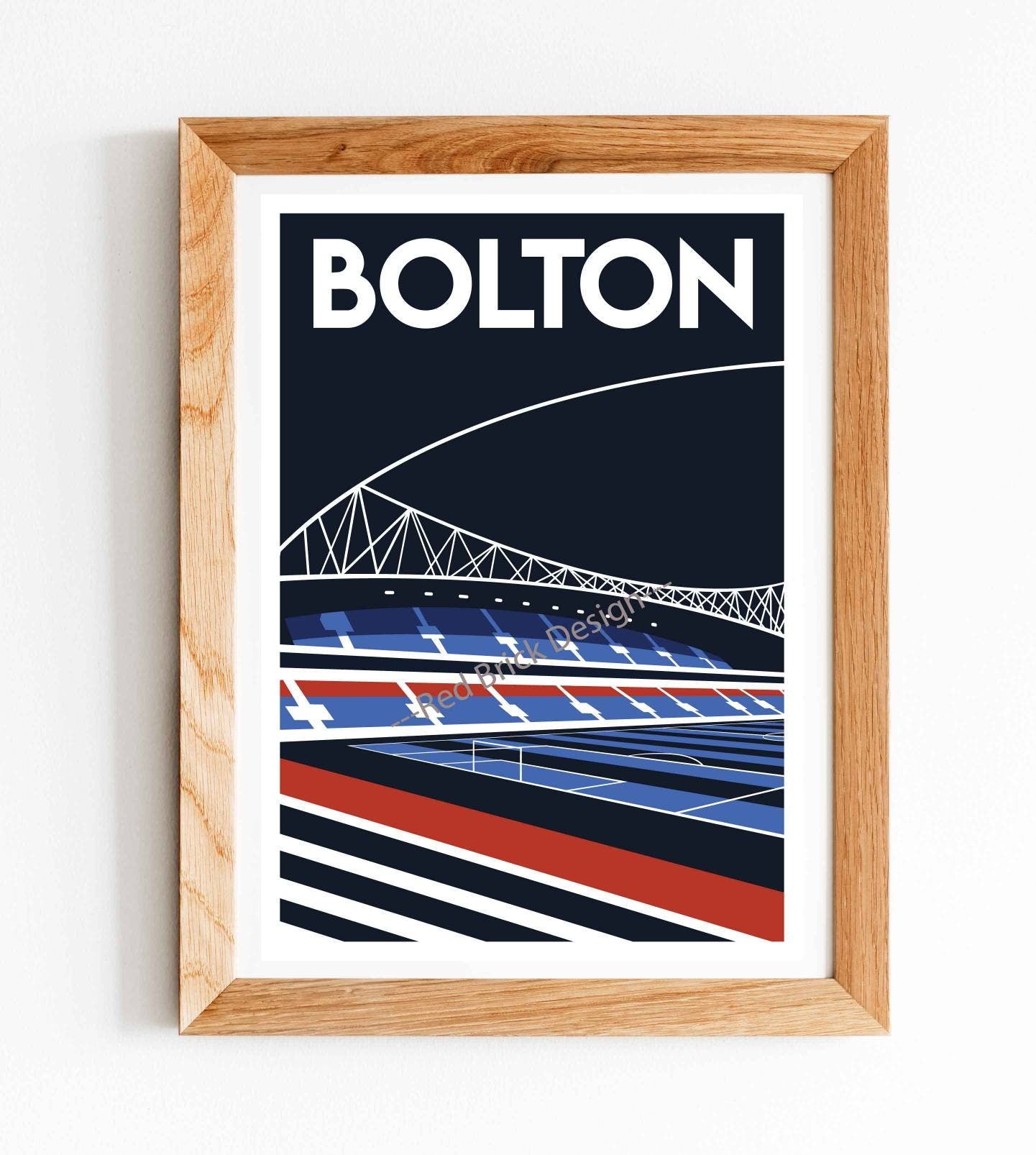 Retro University of Bolton Football Ground Art Print