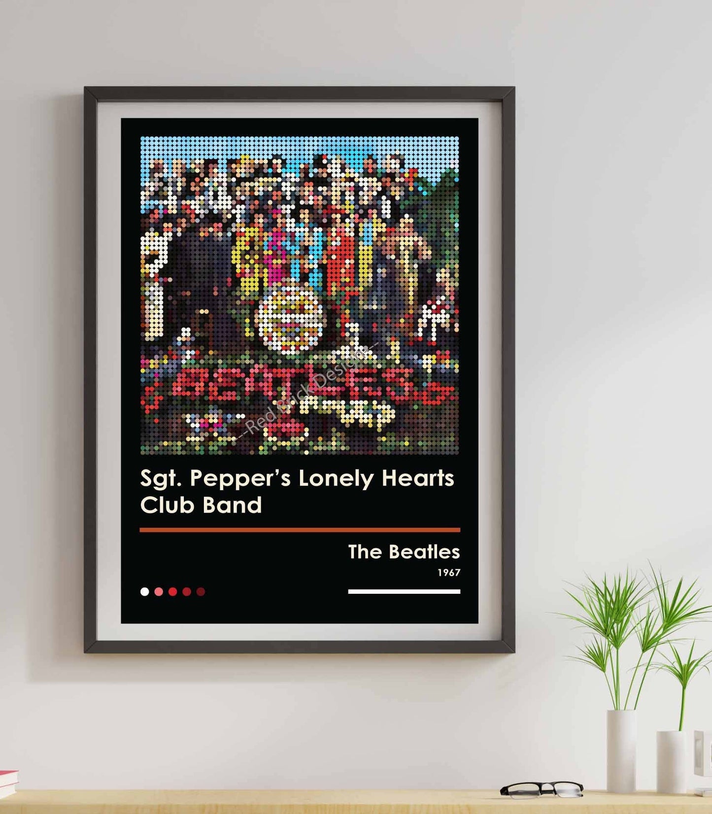 Sgt Pepper's Beatles Album Cover Pixel Dot Art Print Poster