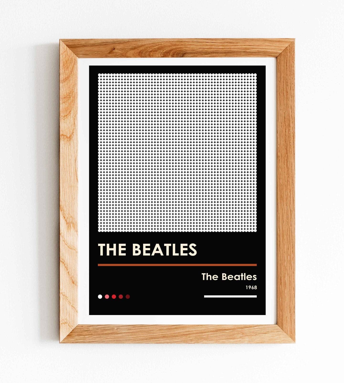 Retro Style Beatles White LP Poster