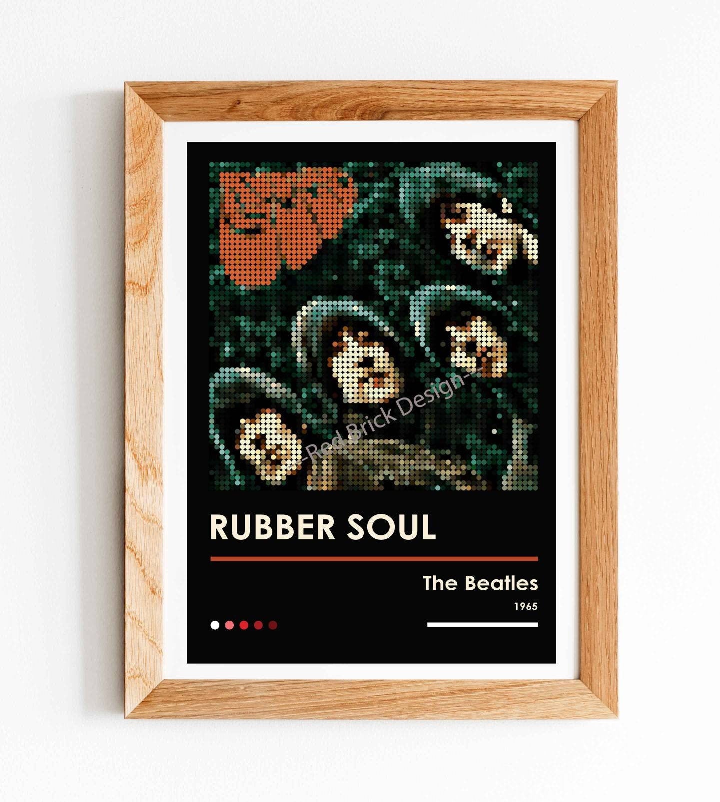 The Beatles Rubber Soul Pixel Dot Art Print