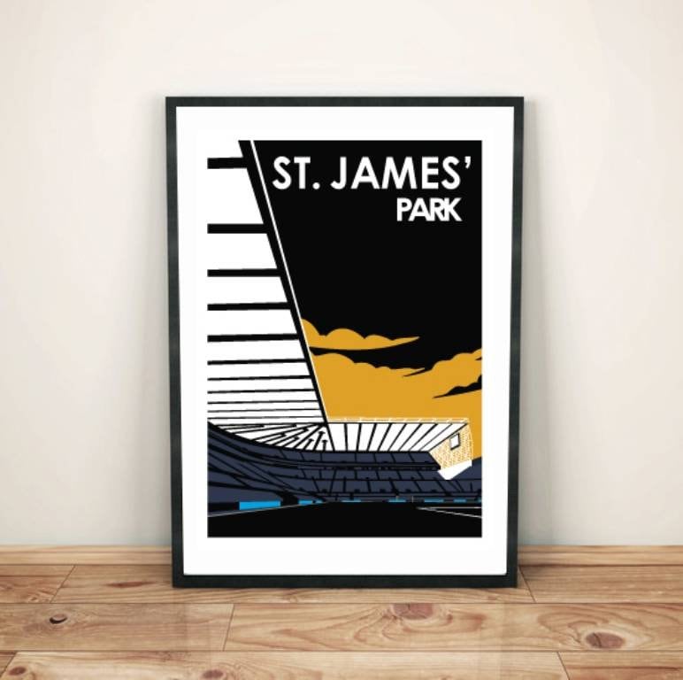 Newcastle United St James' Park Retro Poster