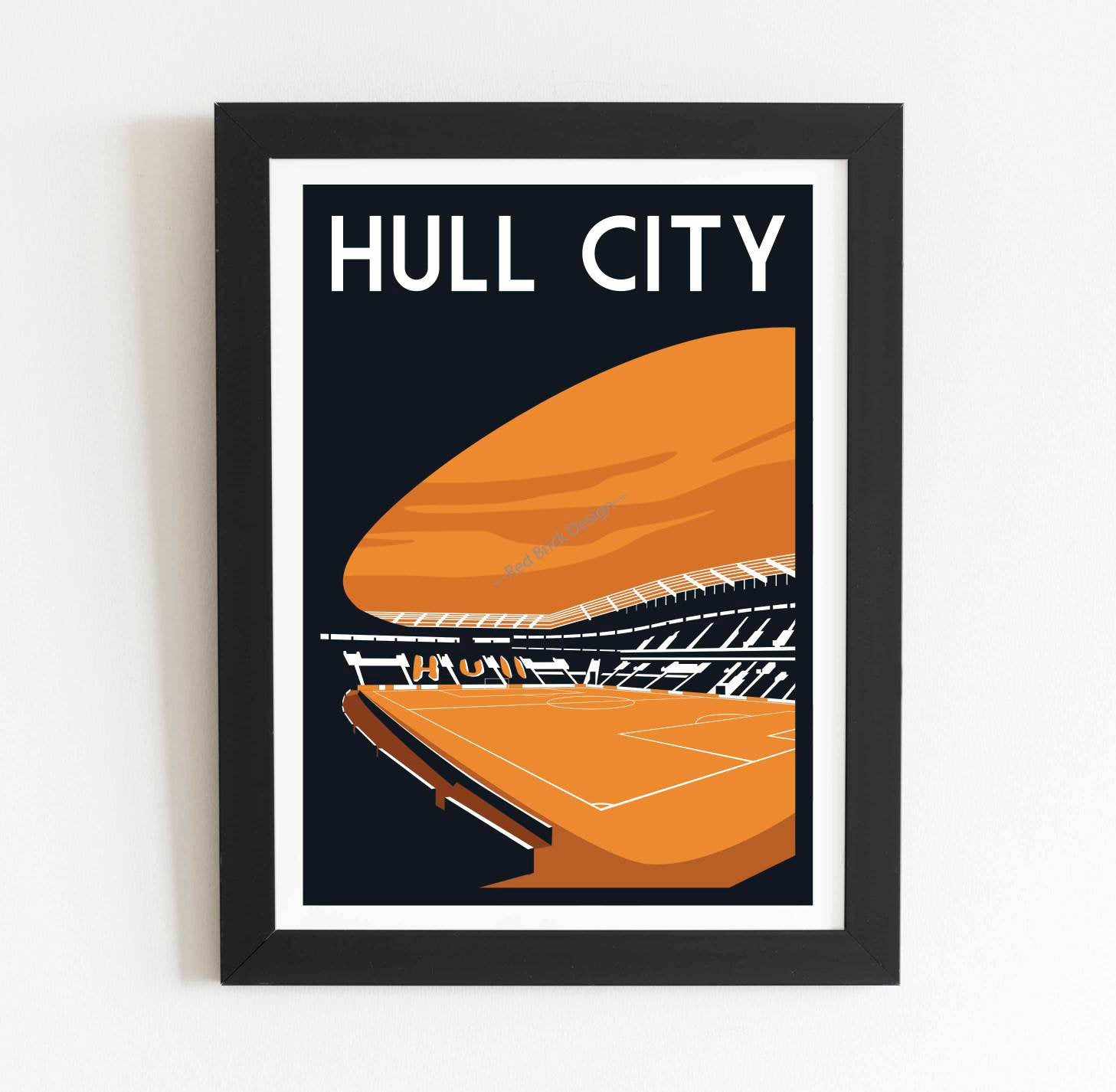 Hull City FC Stadium Retro Print Poster