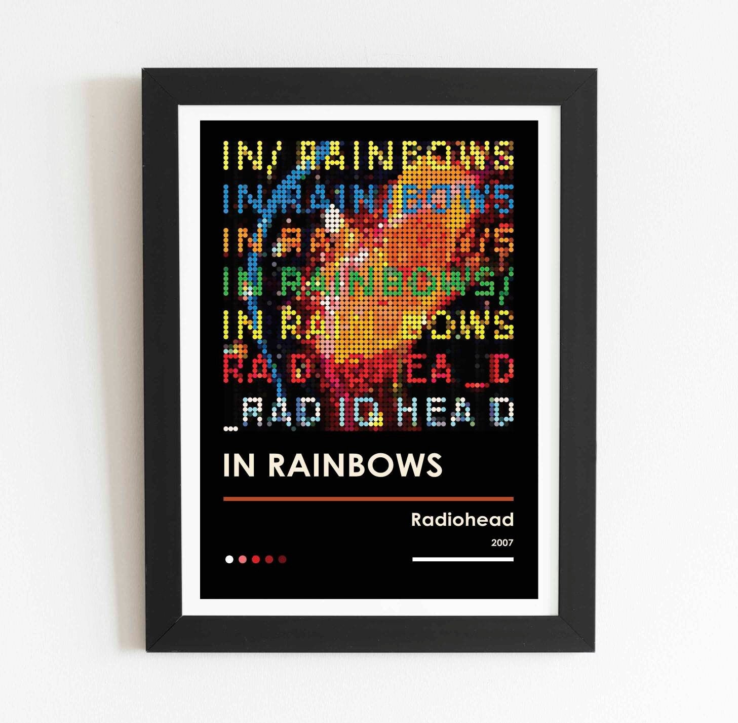 Radiohead In Rainbows album pixel dot poster