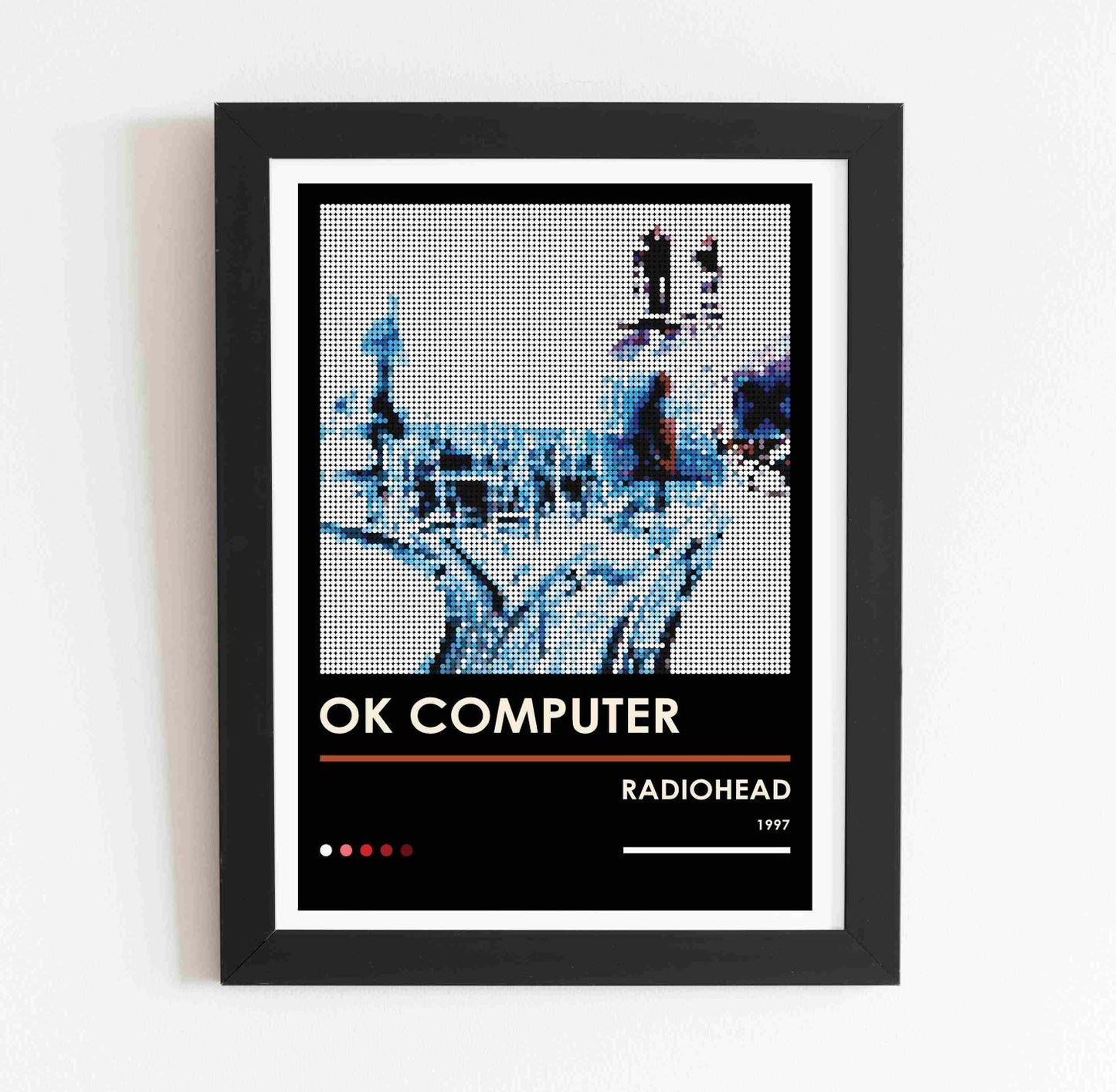 Radiohead Ok Computer Album Pixel Dot Poster