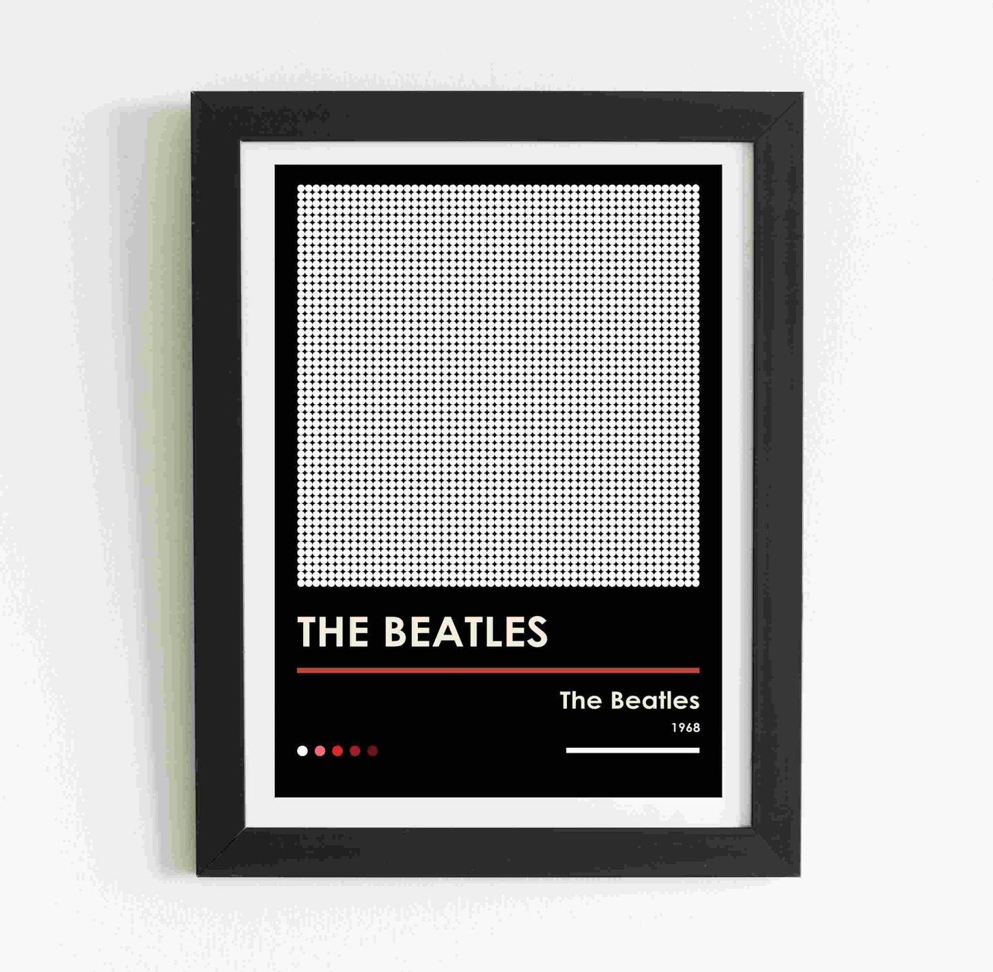 The Beatles White Album Retro Pixel Dot Poster