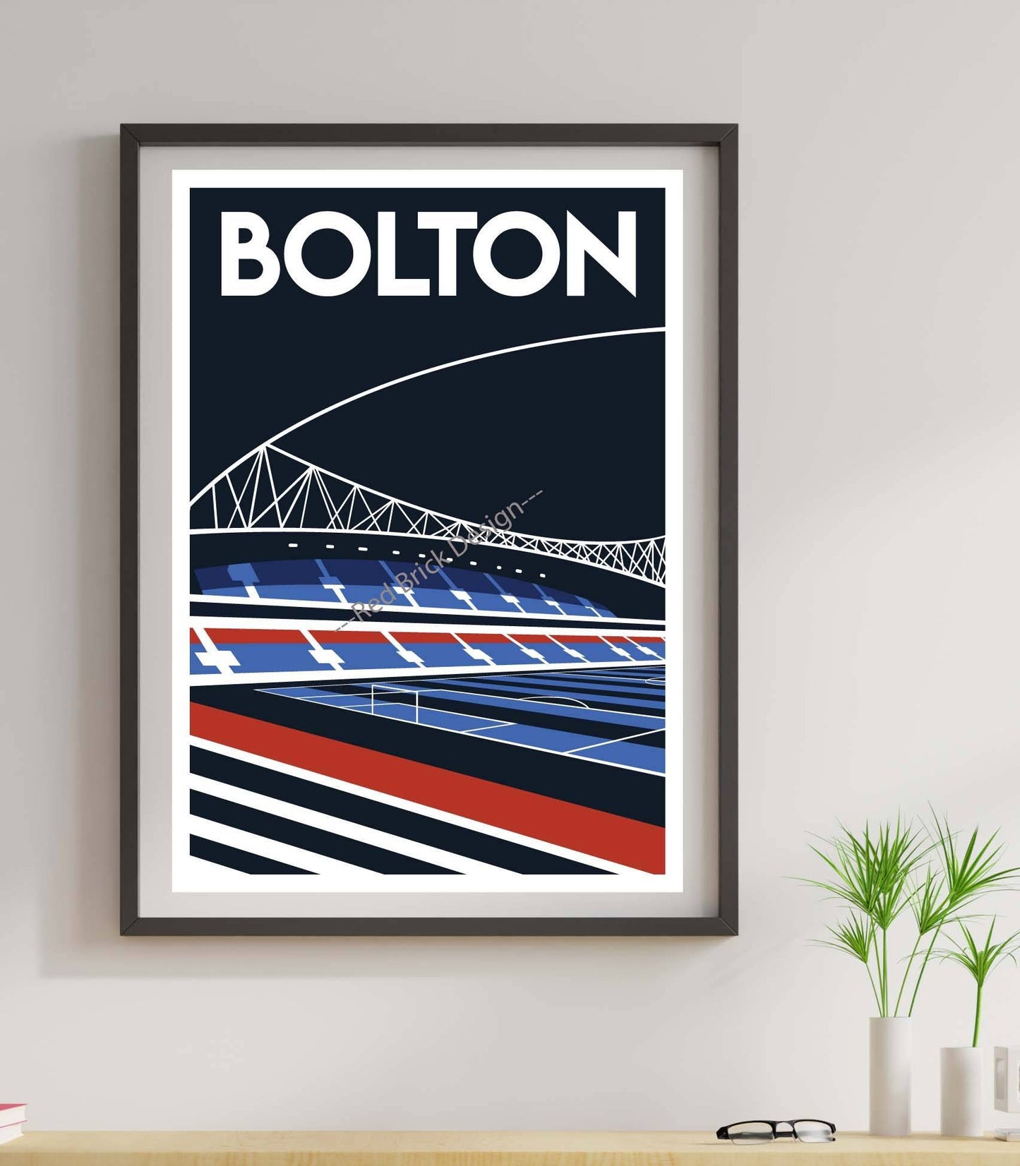 Vintage Bolton Wanderers Football Stadium Art Print Poster