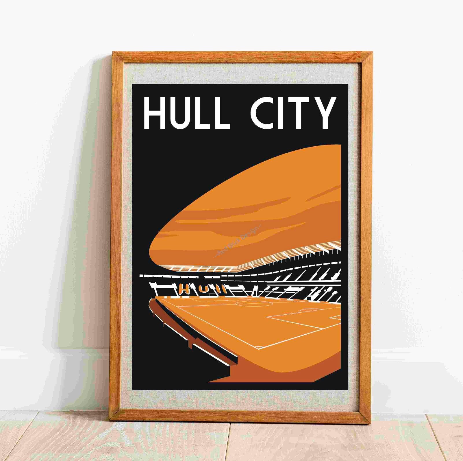 Hull City FC Stadium Retro Print Poster