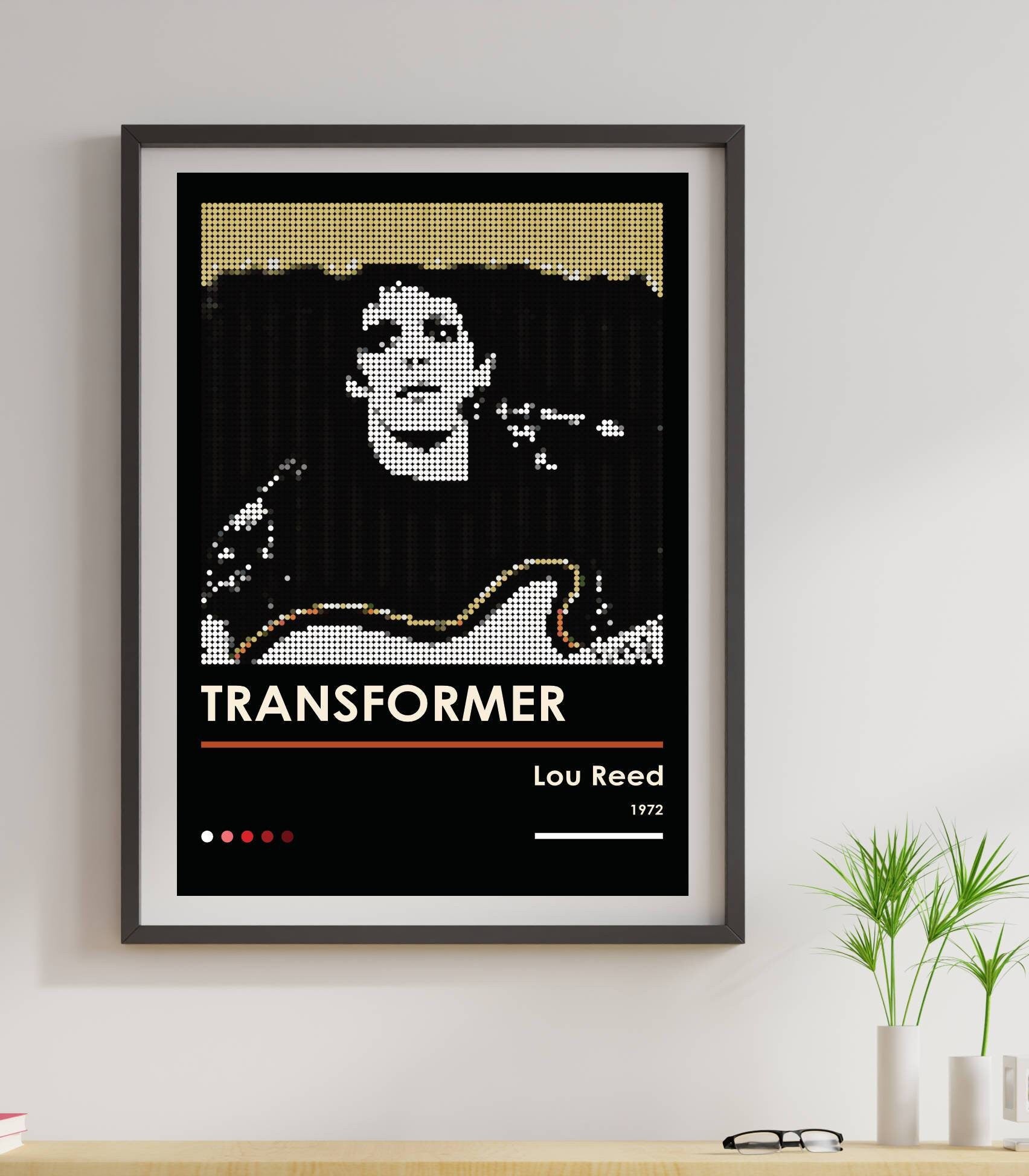 Lou Reed Transformer Pixel Dot Art Print