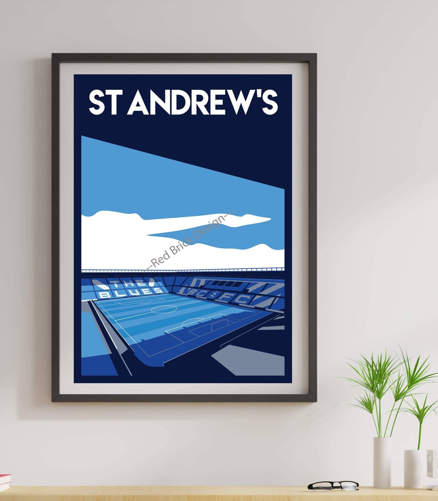 St Andrew's Stadium Nostalgic Football Stadium Poster