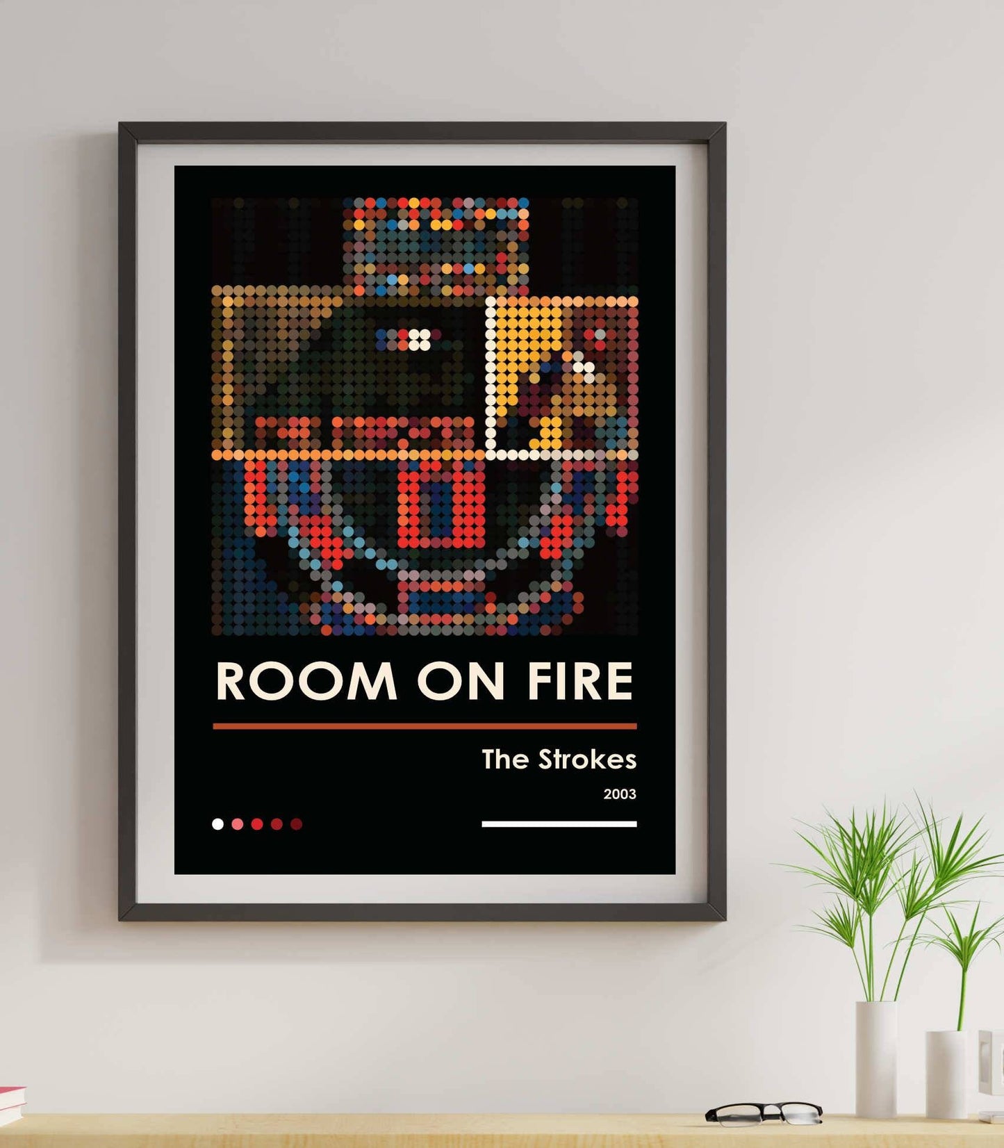 The Strokes Room On Fire Pixel Dot Art Print