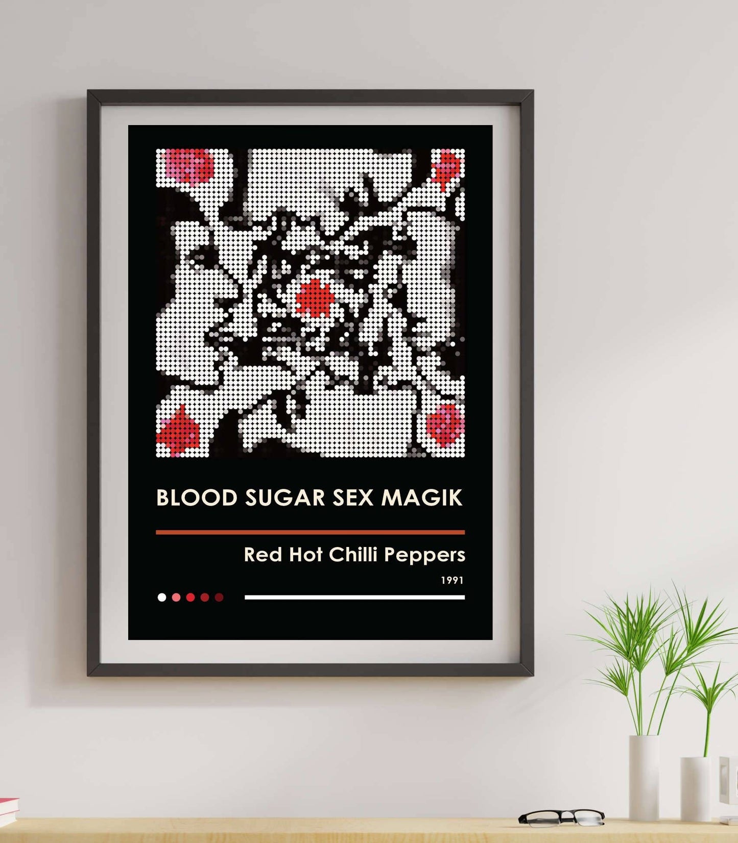 Red Hot Chili Peppers Blood Sugar Sex Magik Pixel Dot Art Print