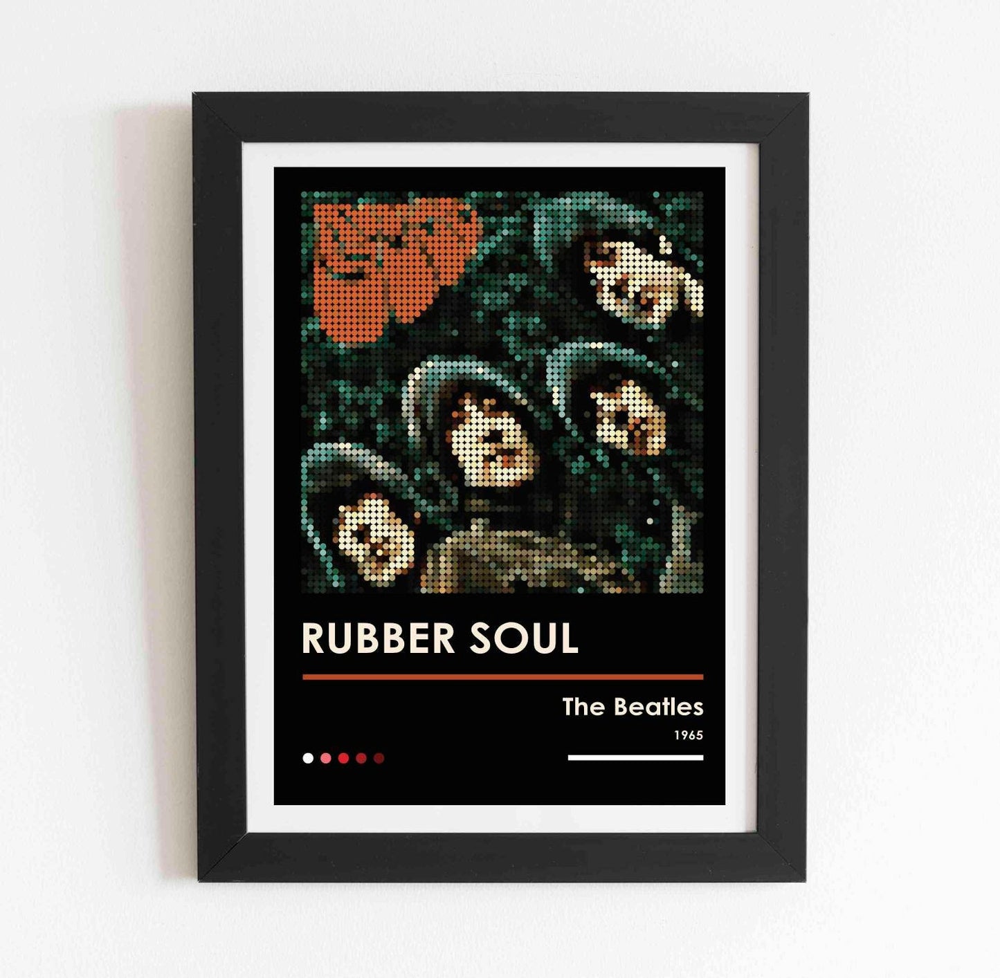 The Beatles Rubber Soul Pixel Dot Art Print