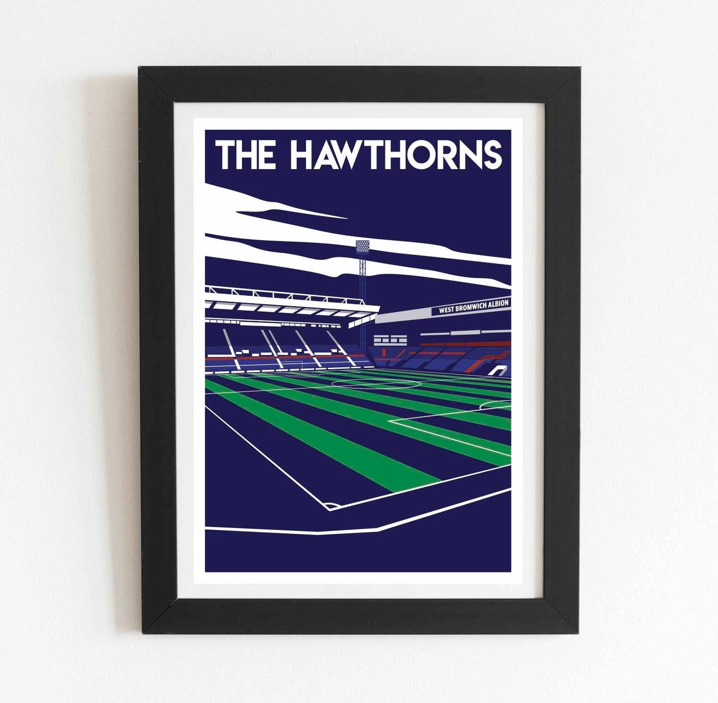 West Bromwich Albion Hawthorns Retro Poster