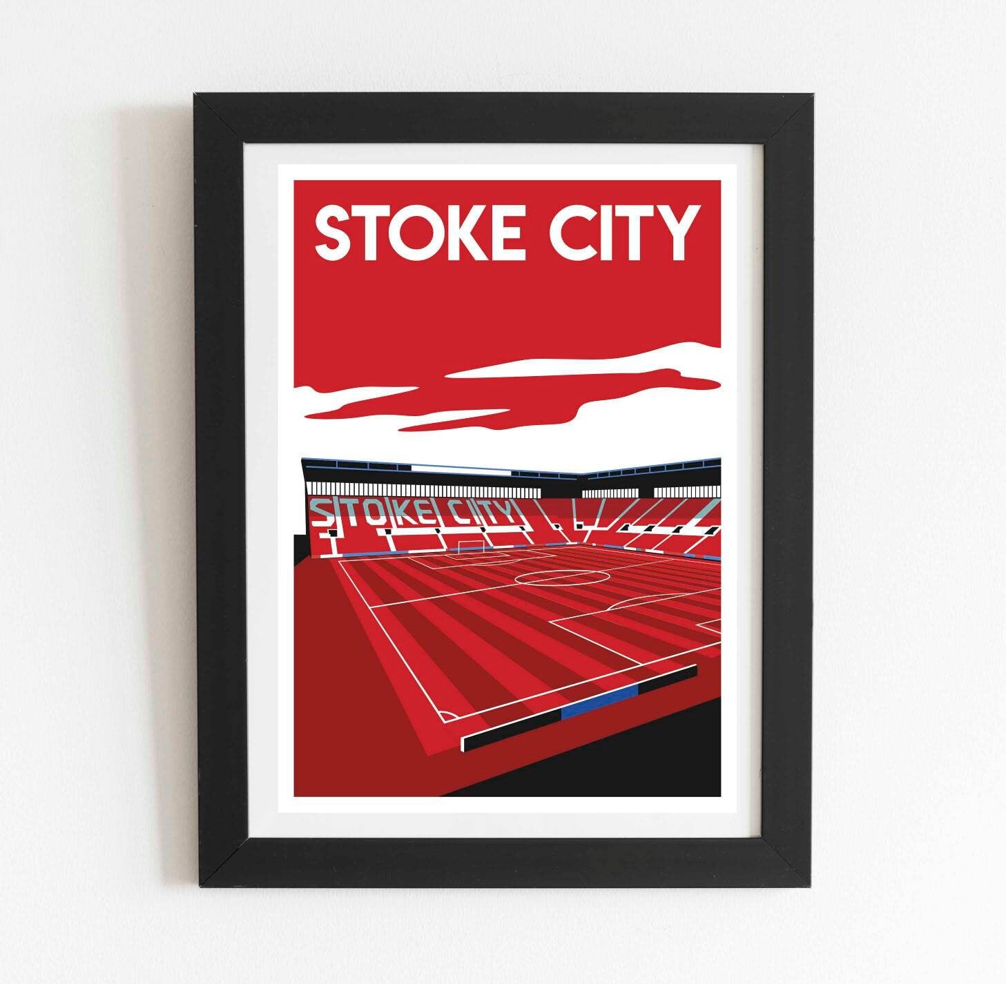 Stoke City Retro Art Print Poster