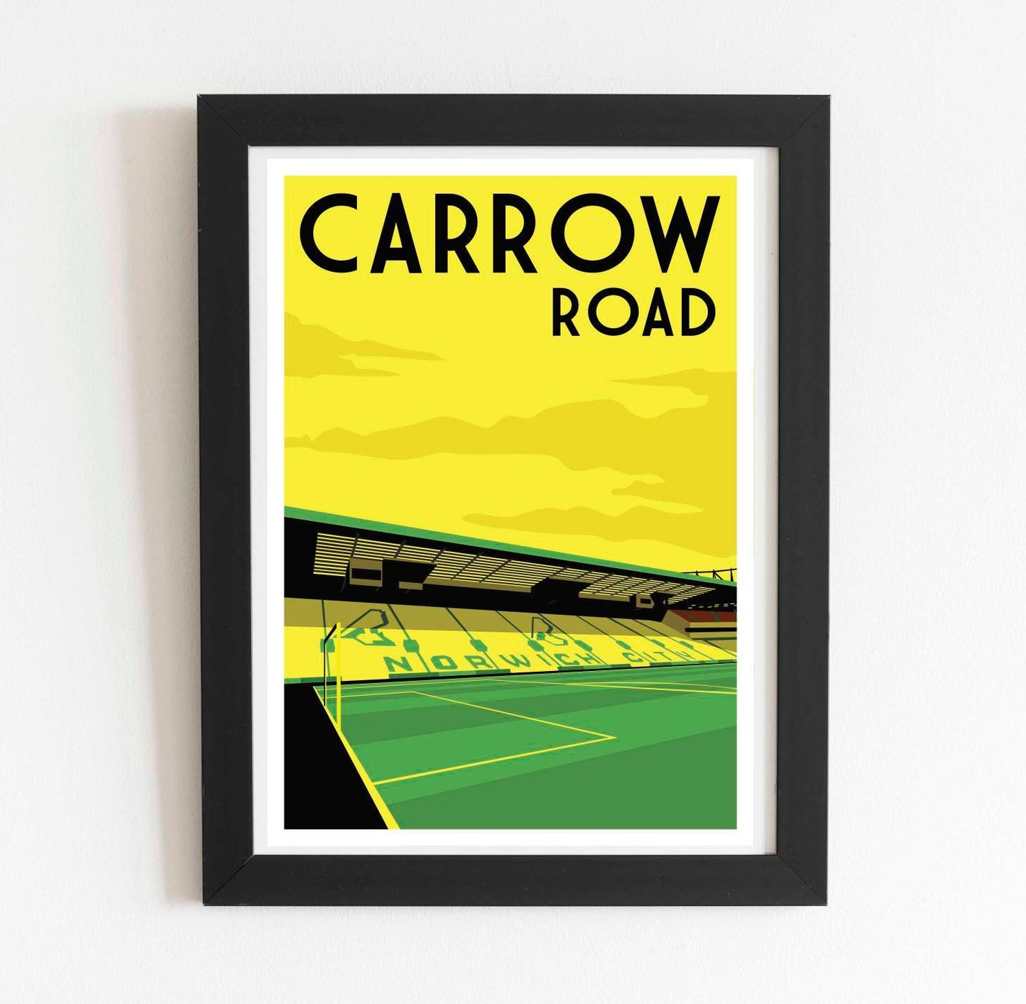 Carrow Road Norwich City Retro Art Print Poster