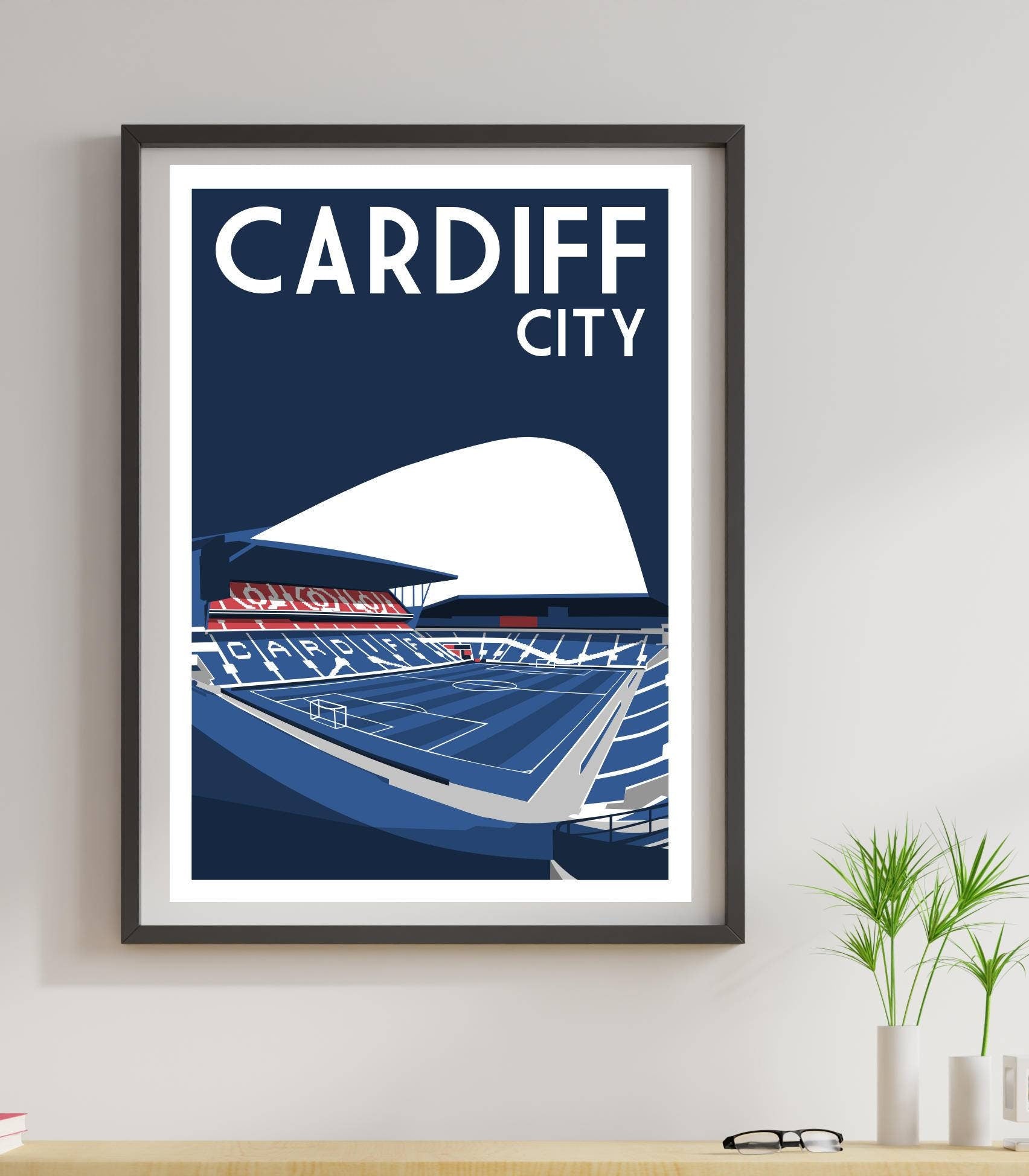 Retro-style Bluebirds home ground football stadium poster