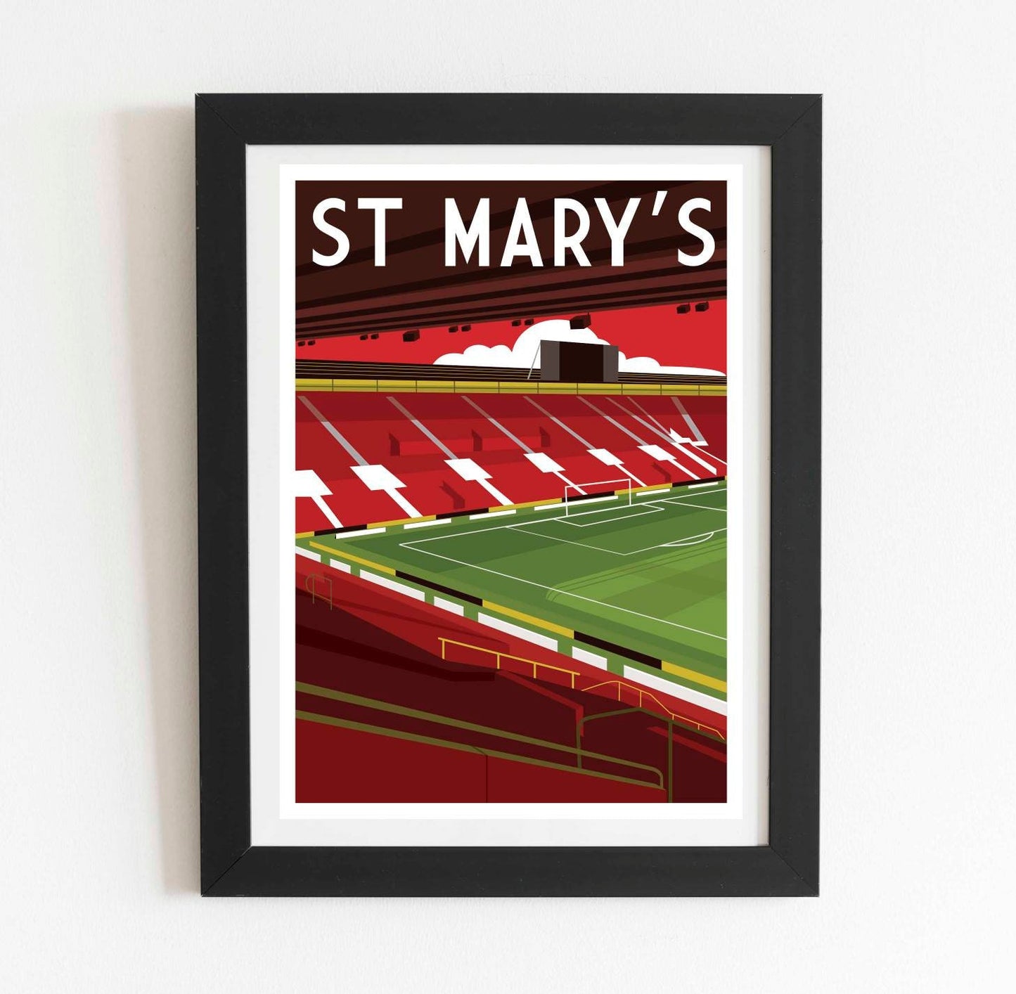 St Mary's Southampton FC Retro Art Print Poster