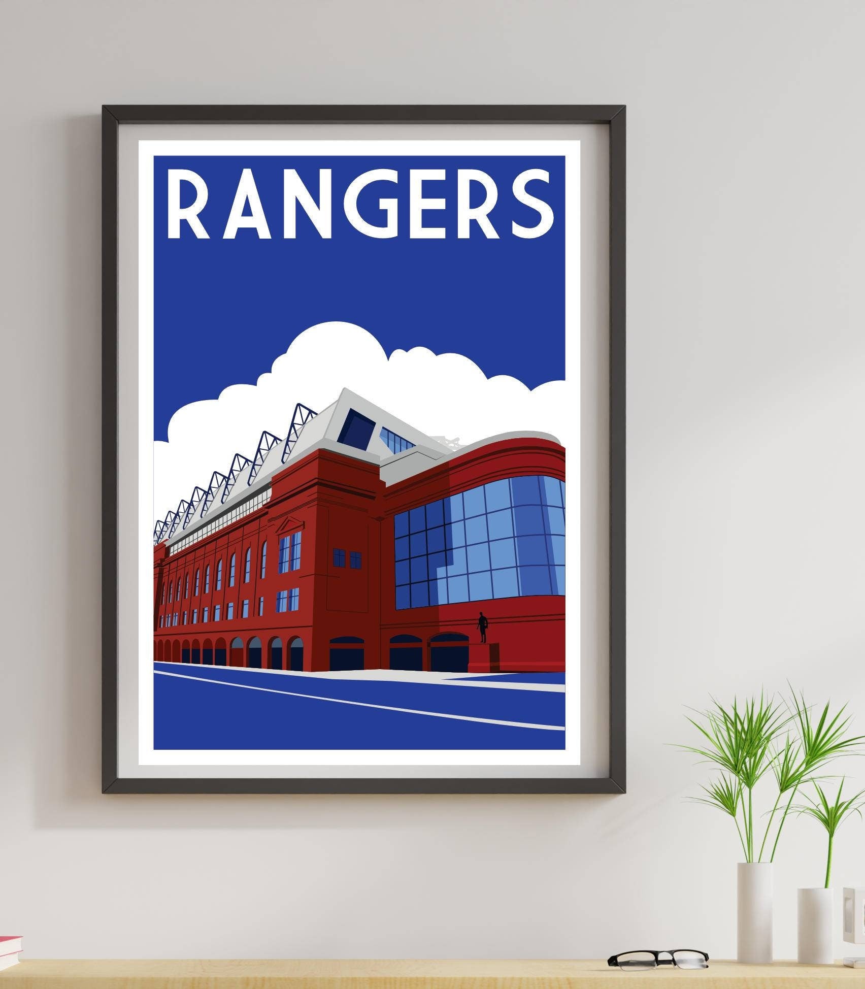 Retro Art Print of Football Stadium