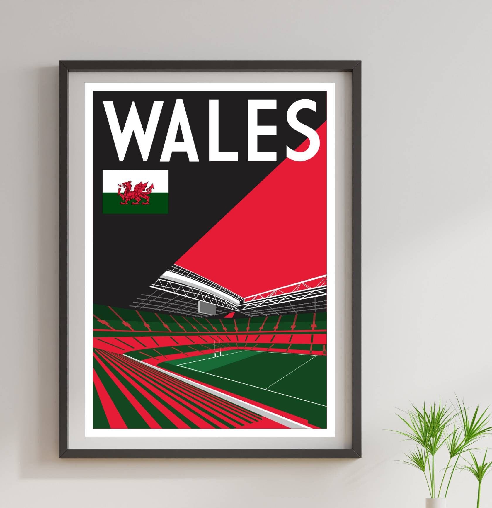 Principality Stadium retro art print