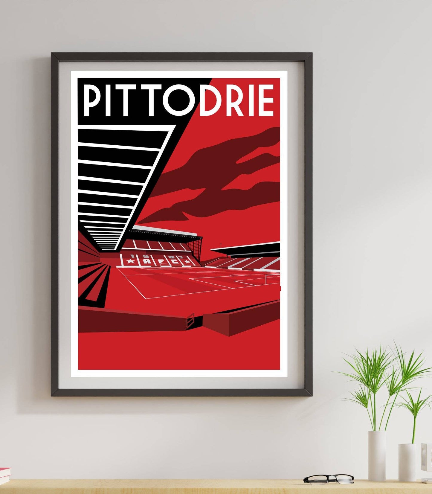 Retro Aberdeen football stadium poster