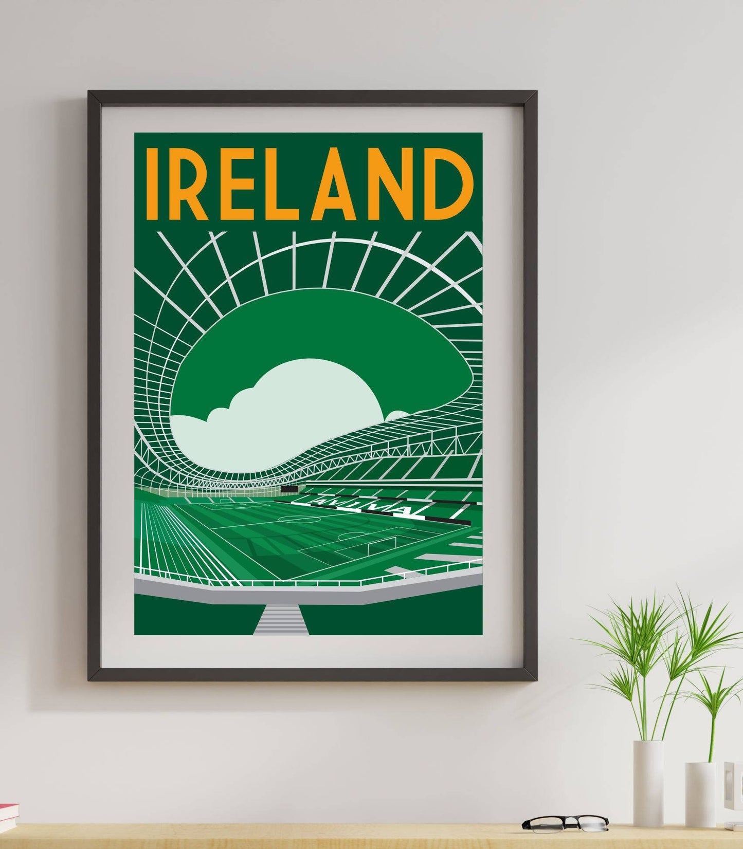 Dublin Irish sports football stadium poster