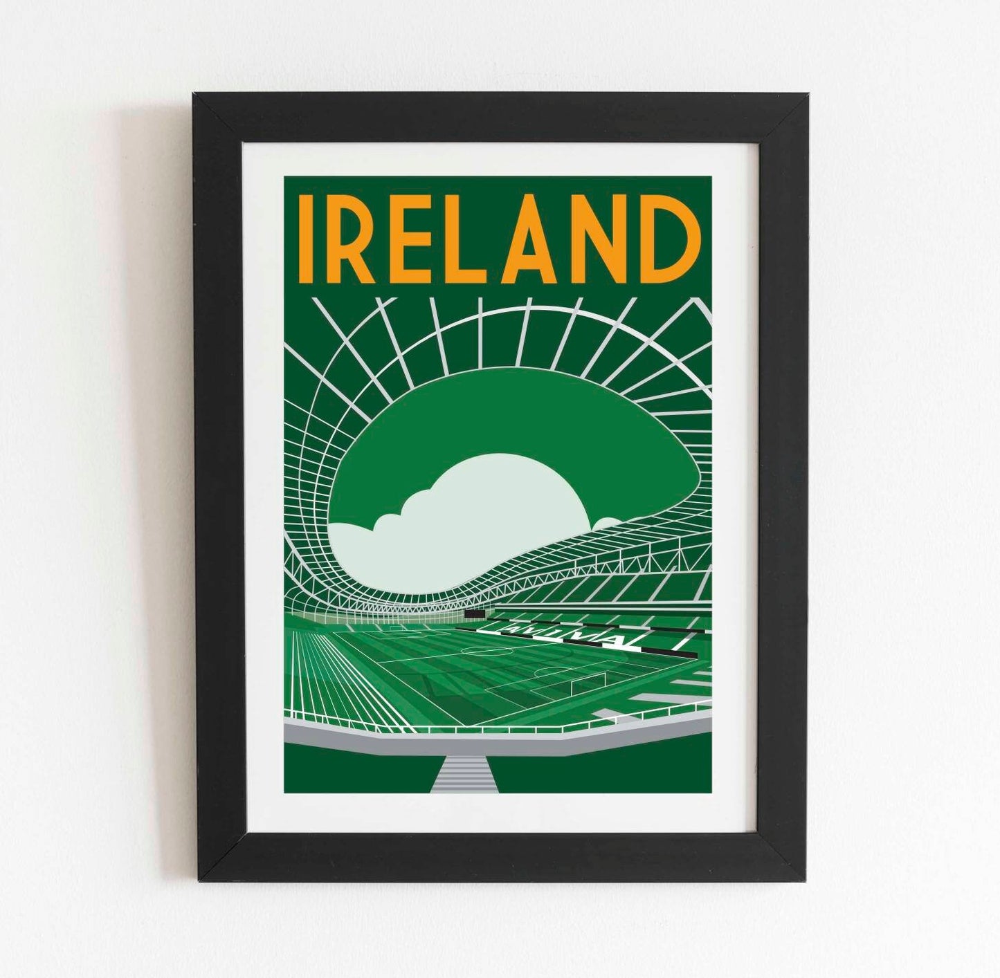 Aviva Stadium retro football stadium art print