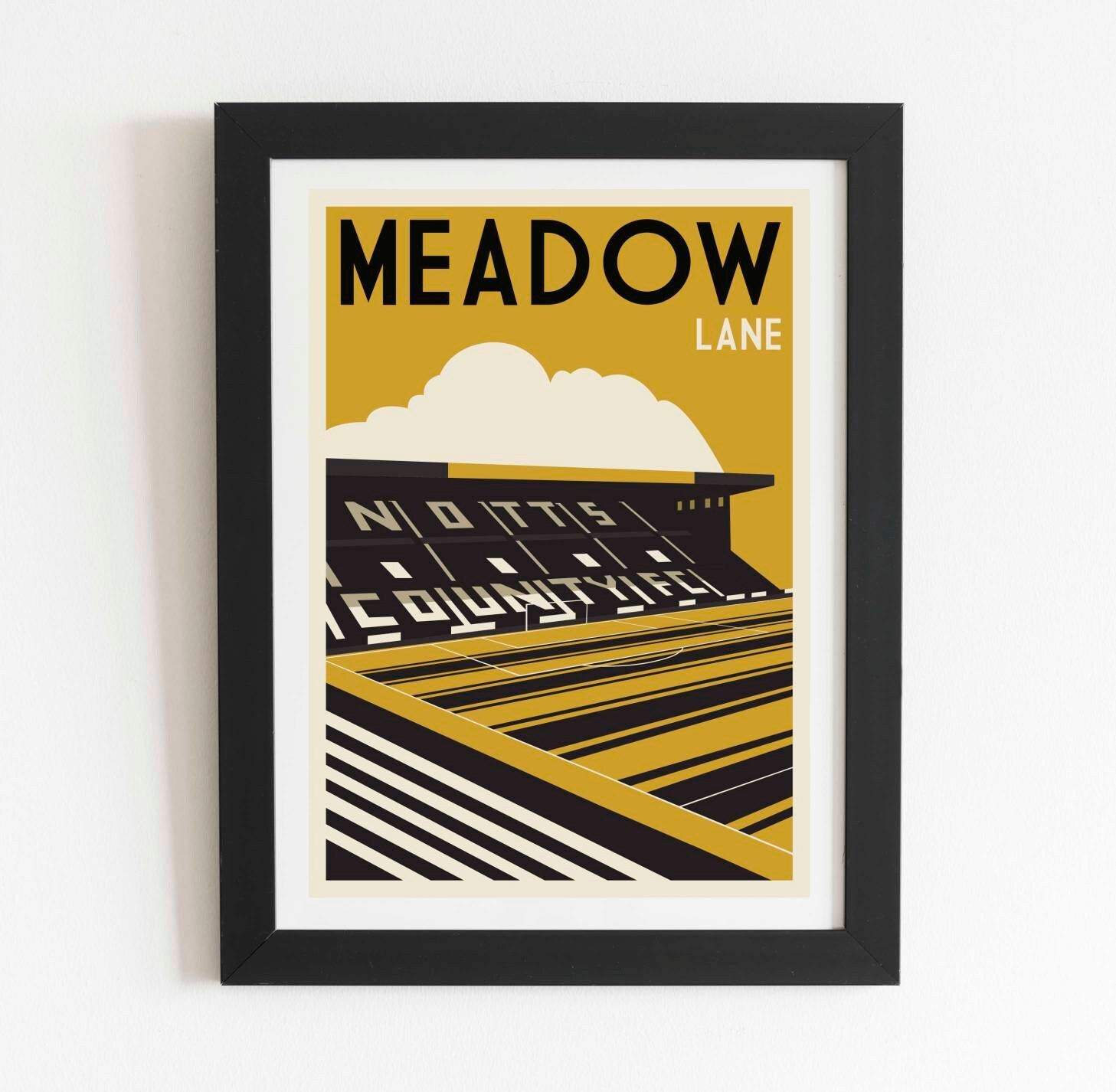 Notts County Meadow Lane Retro Poster