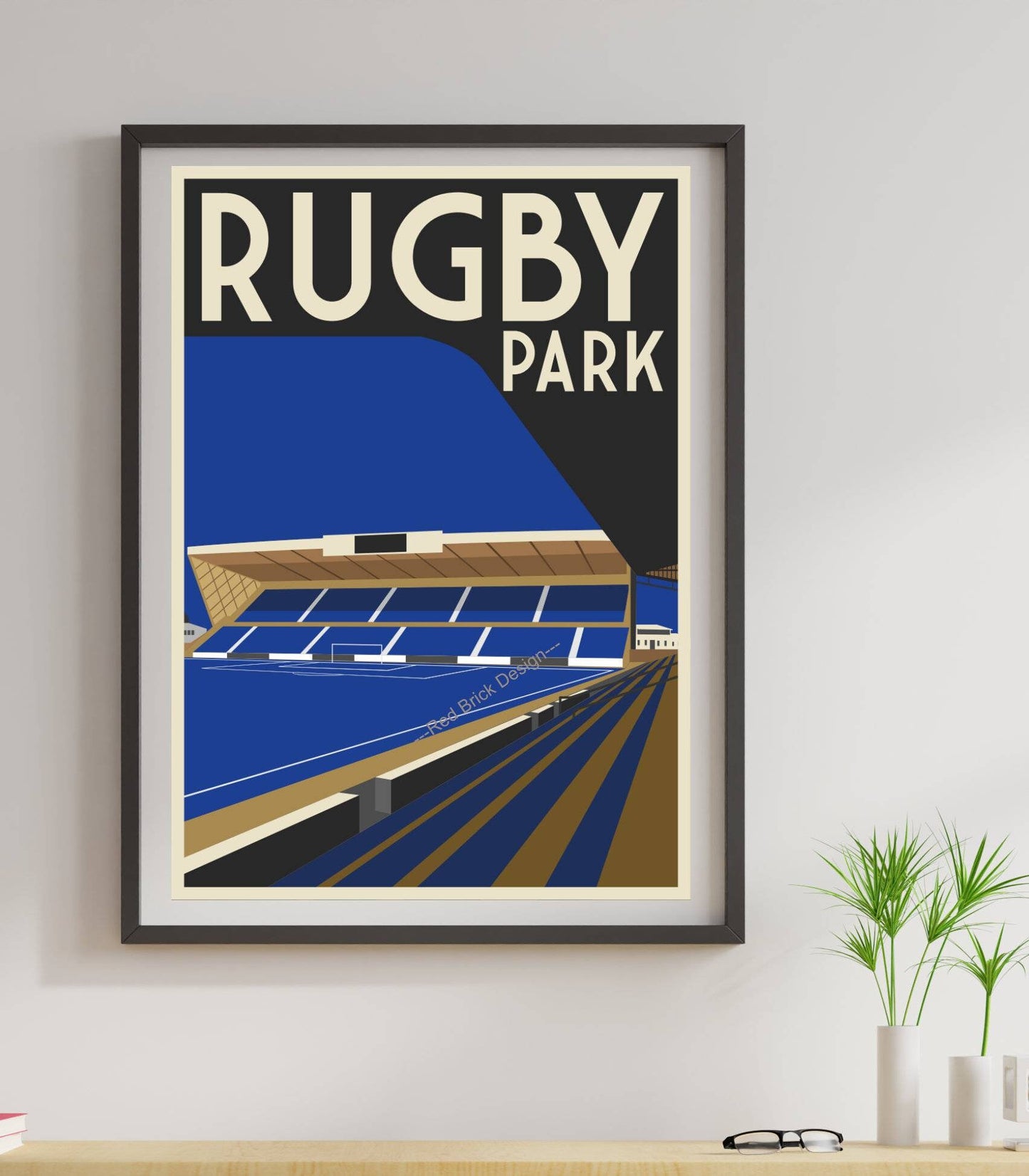 Football stadium artwork design poster