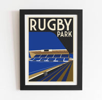 Kilmarnock Rugby Park retro art print poster