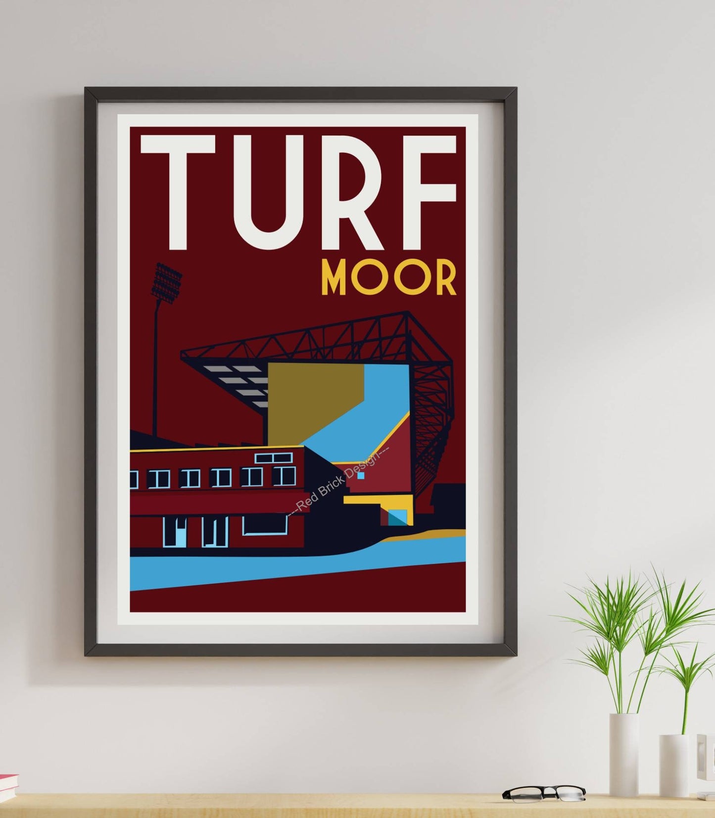 Retro Art Design Print of Football Stadium