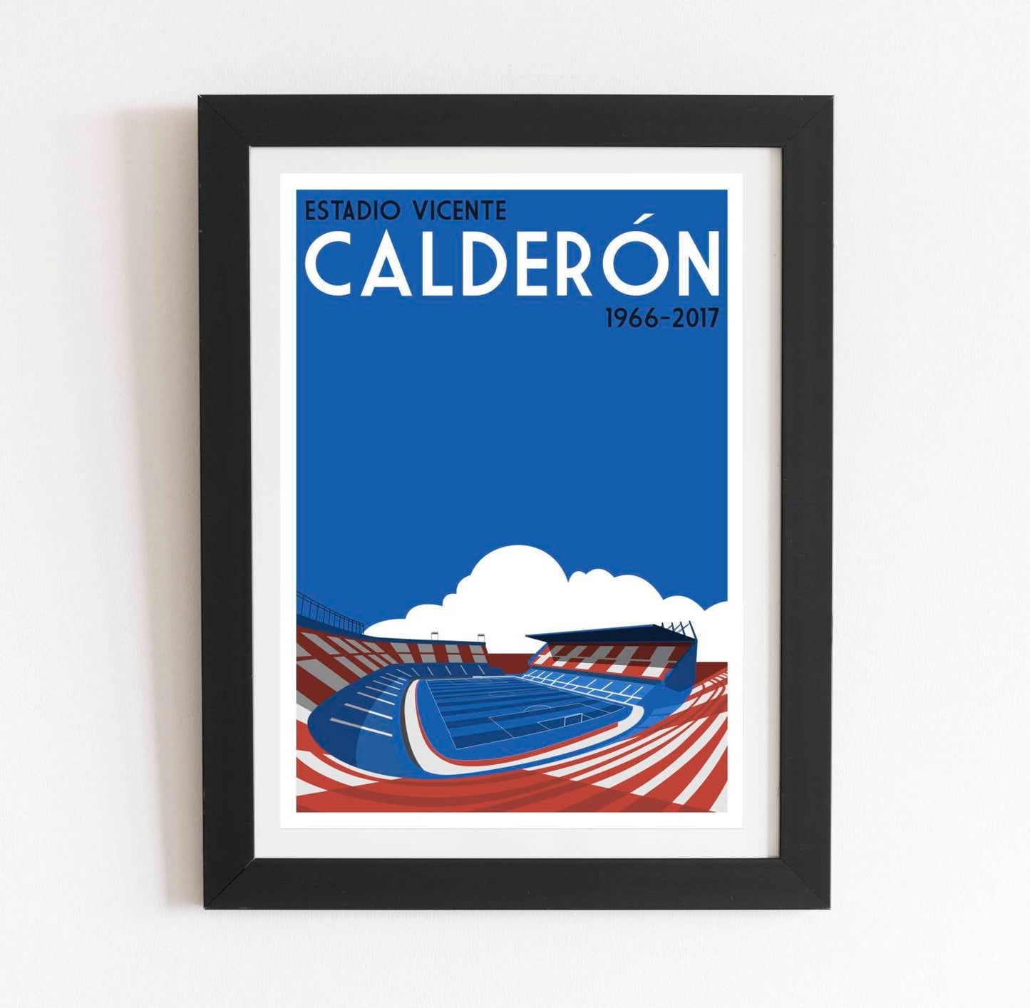 Atltico Madrid Retro Football Stadium Art Print