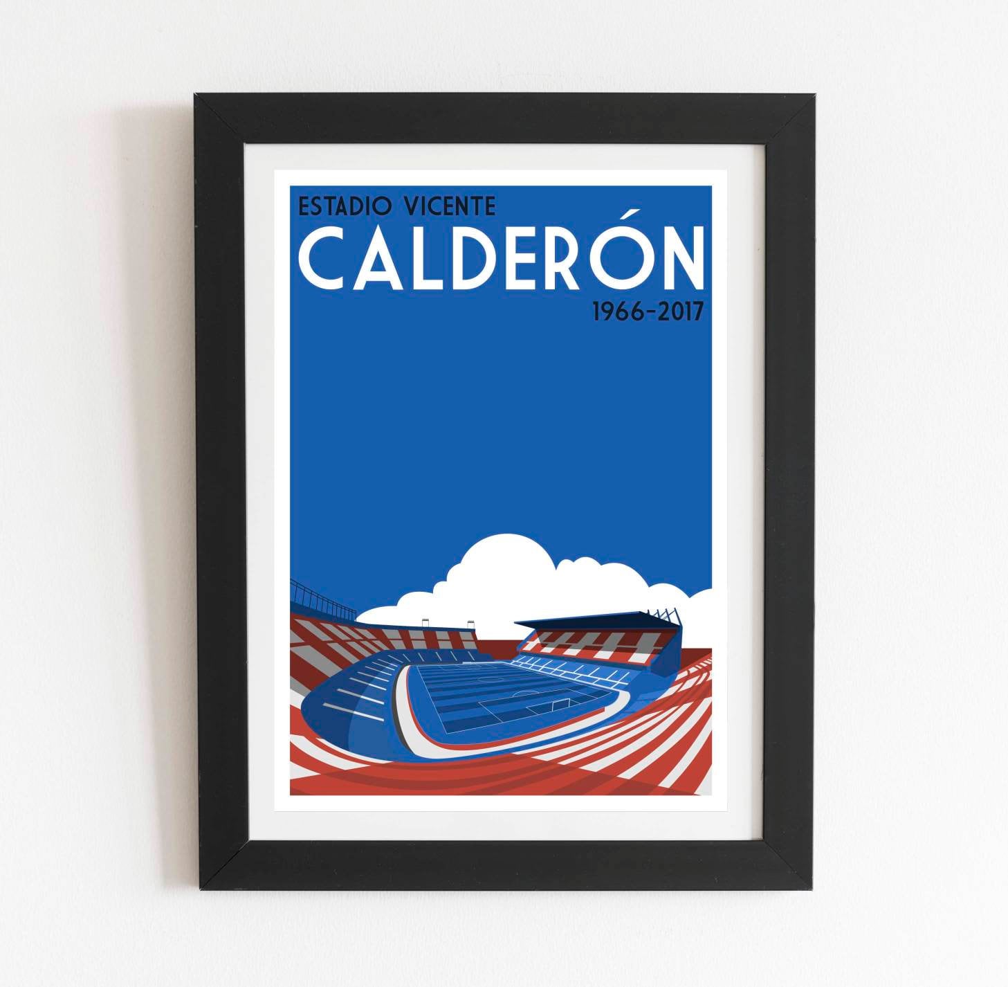 Atltico Madrid Retro Football Stadium Art Print