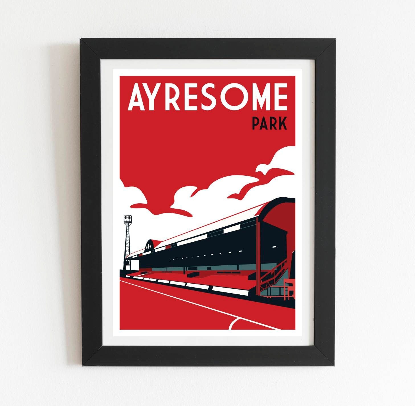 Ayresome Park Middleborough FC retro football ground art print