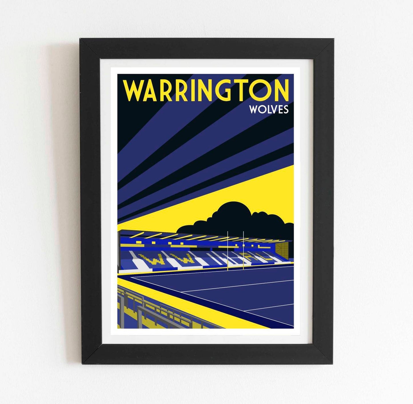 Warrington Wolves Halliwell Jones Stadium Retro Art Poster