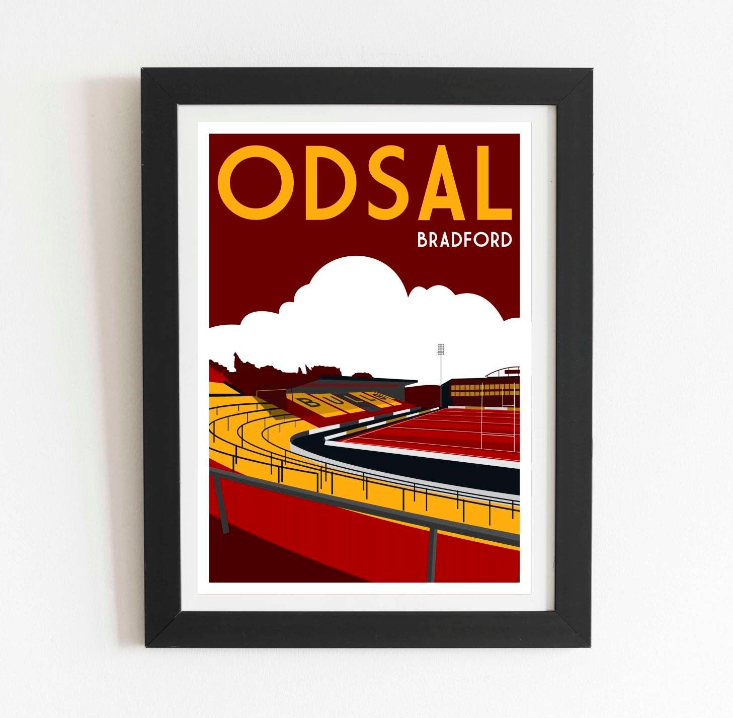 Bradford Bulls Odsal retro art print