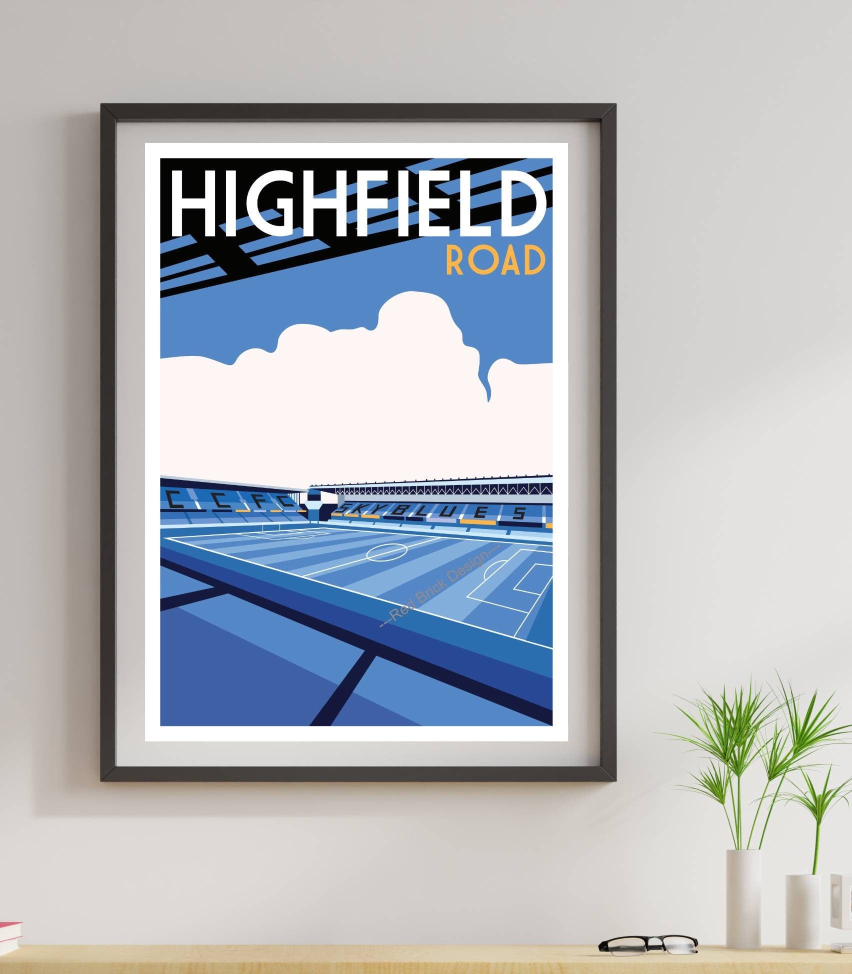 Retro Art Design Football Stadium Print