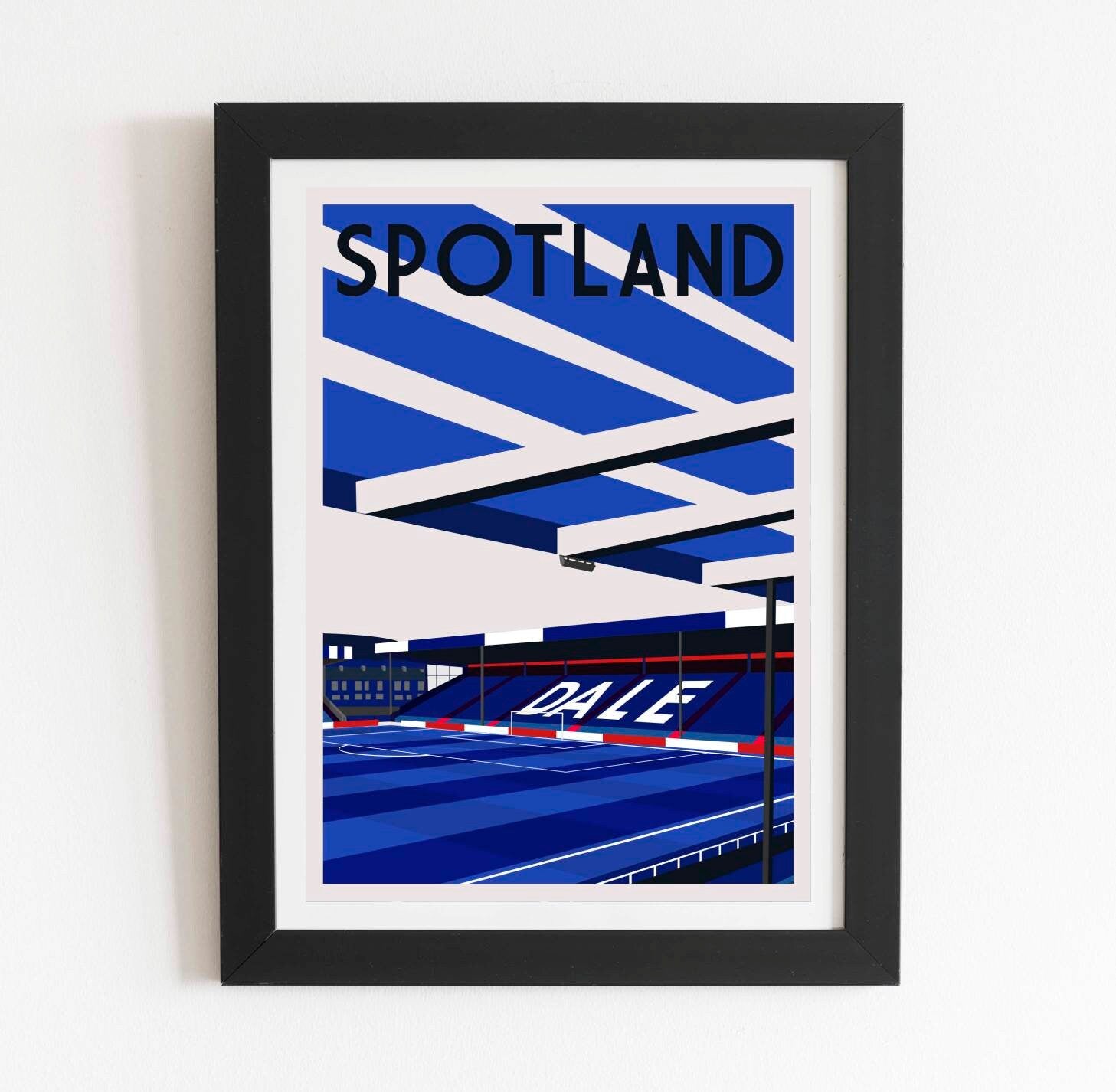 Spotland Rochdale FC retro art print poster