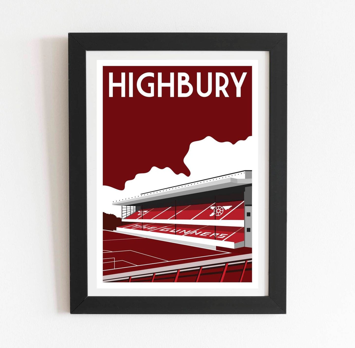 Arsenal Highbury Retro Football Stadium Poster (Inside)