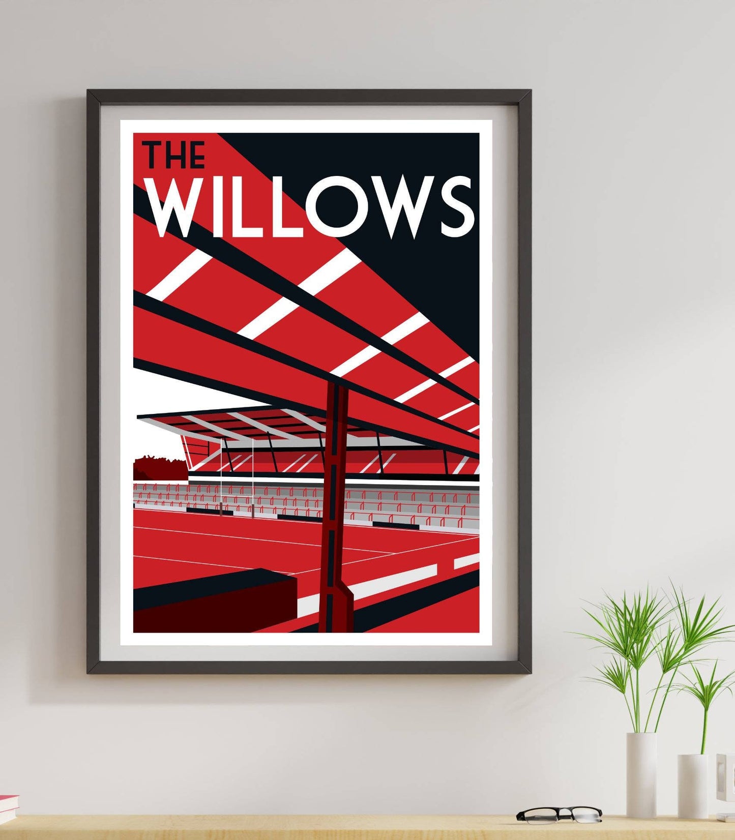 Vintage Salford Red Devils Rugby Print