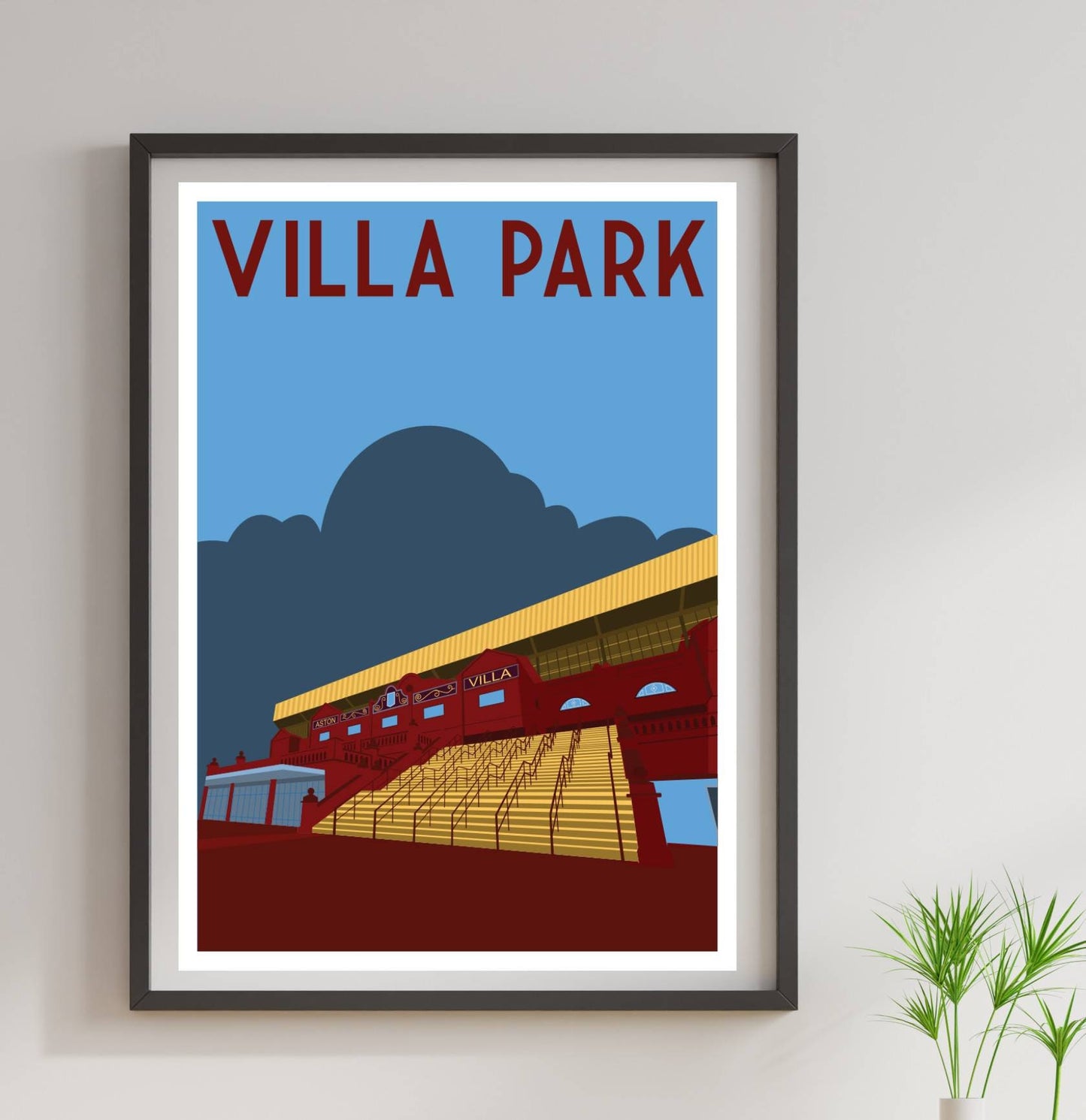 Villa Park Aston Villa retro art print poster