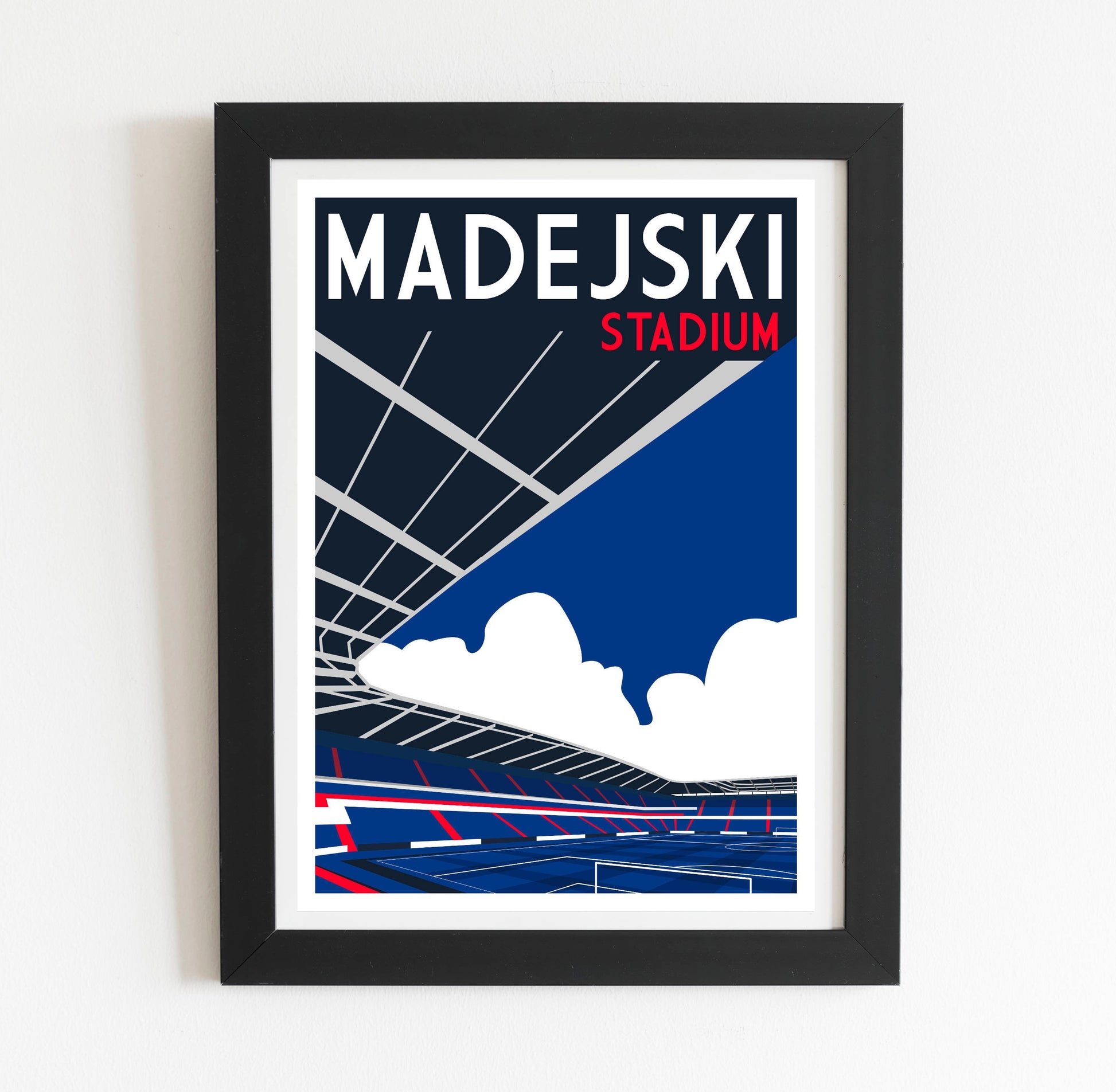 Madejski Stadium Retro Art Poster