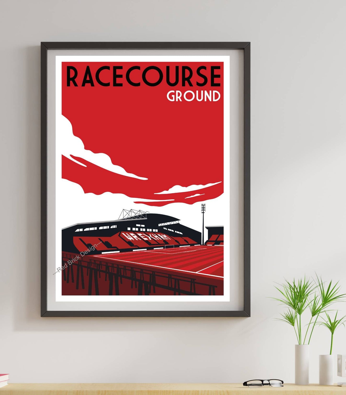 The Racecourse Ground Wrexham Art Design Print