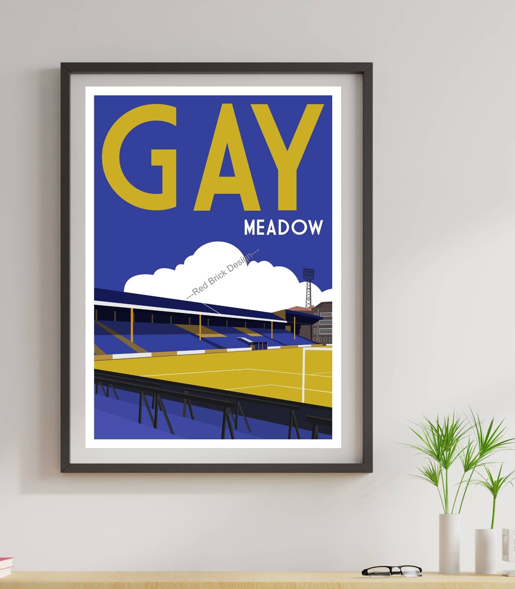 Football Stadium Retro Art Print