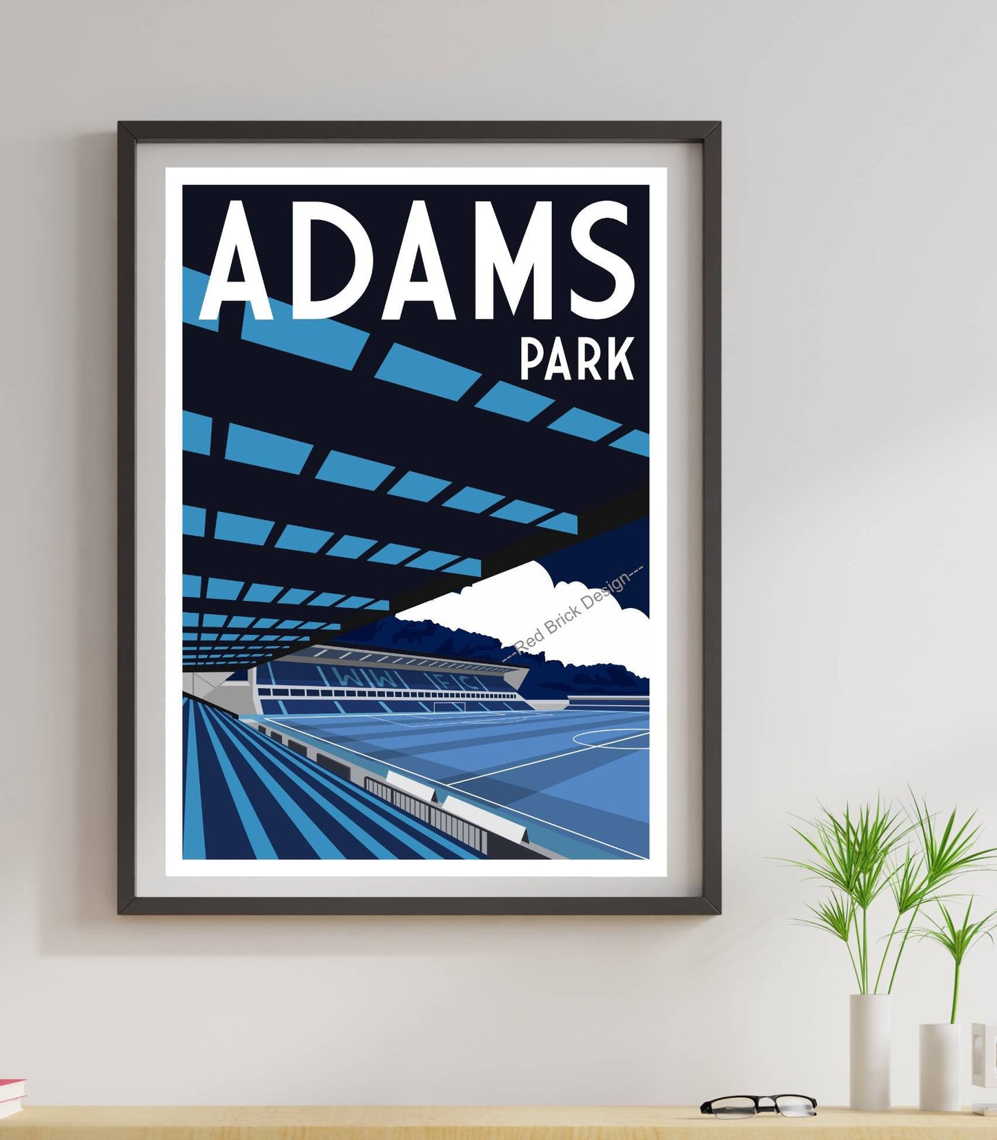 Vintage football stadium artwork