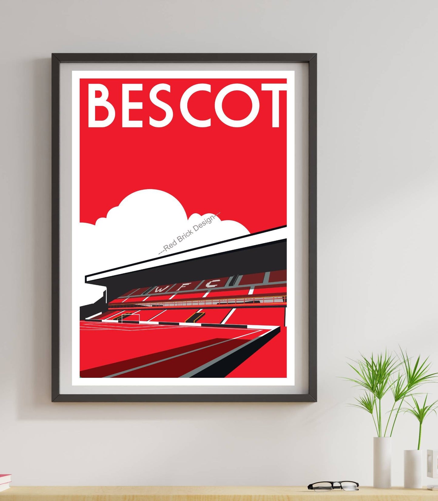 Vintage football stadium artwork