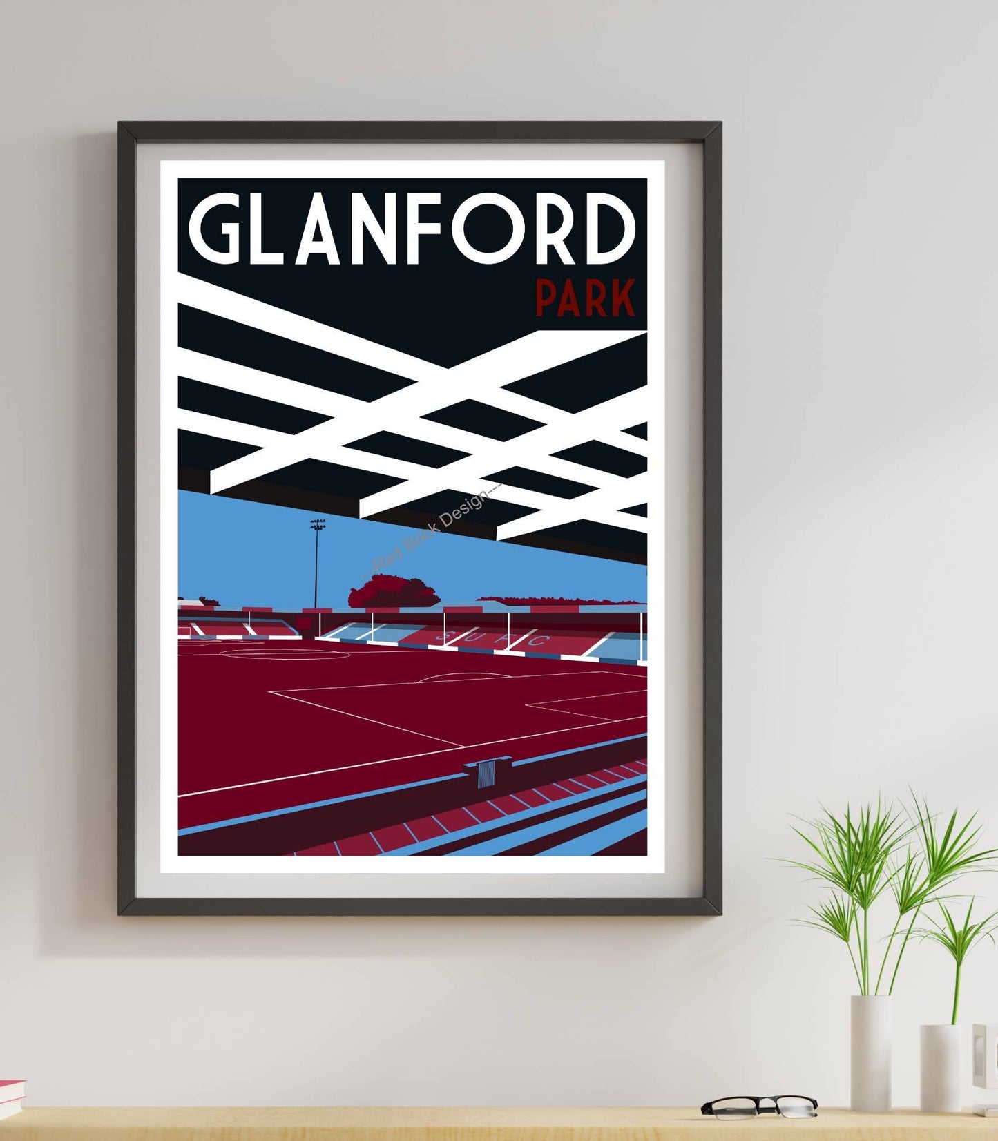 Retro Football Stadium Design Print