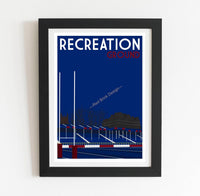 Bath Rugby Recreation Ground Retro Poster