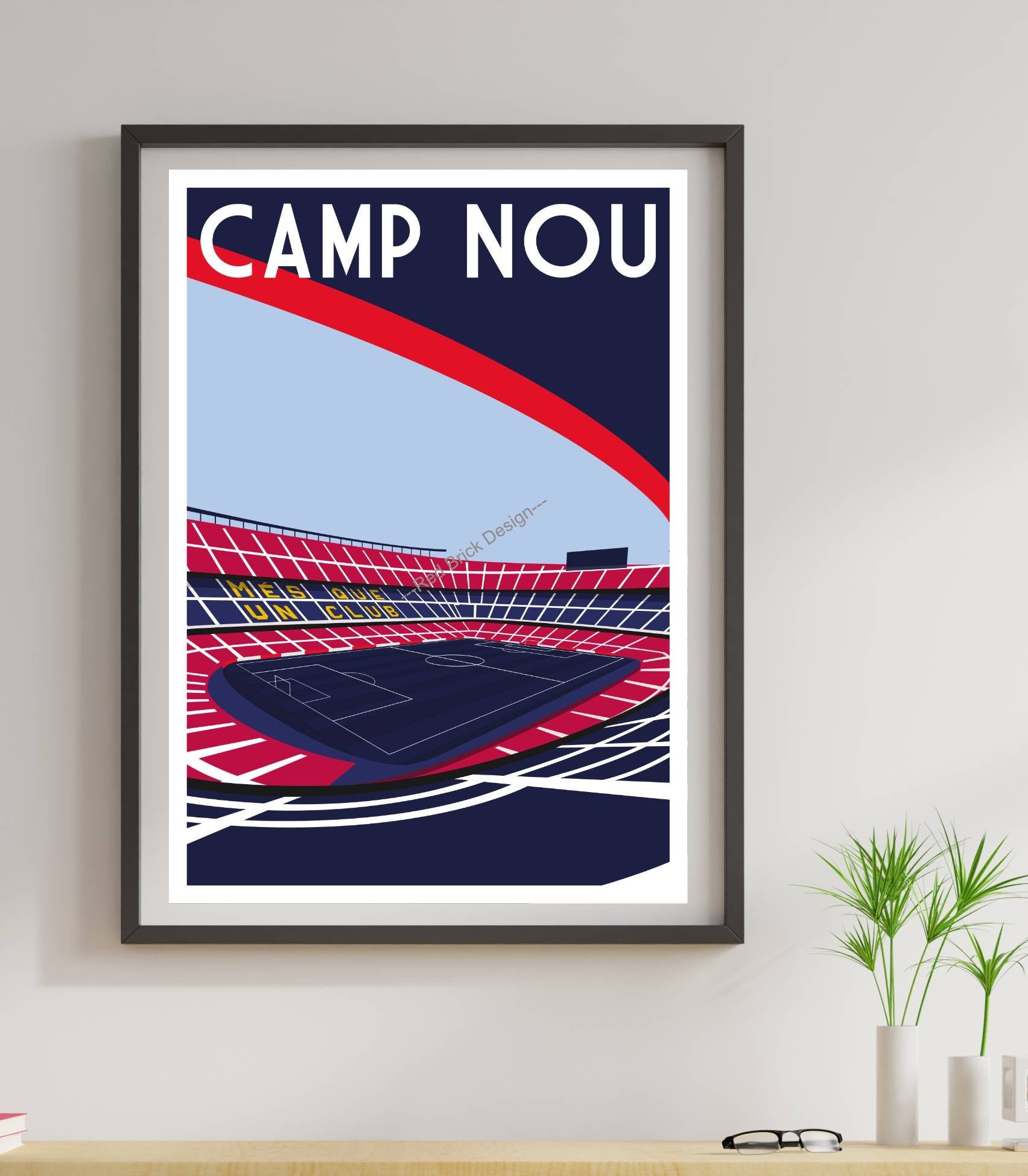 Minimalist Barcelona Football Stadium Poster